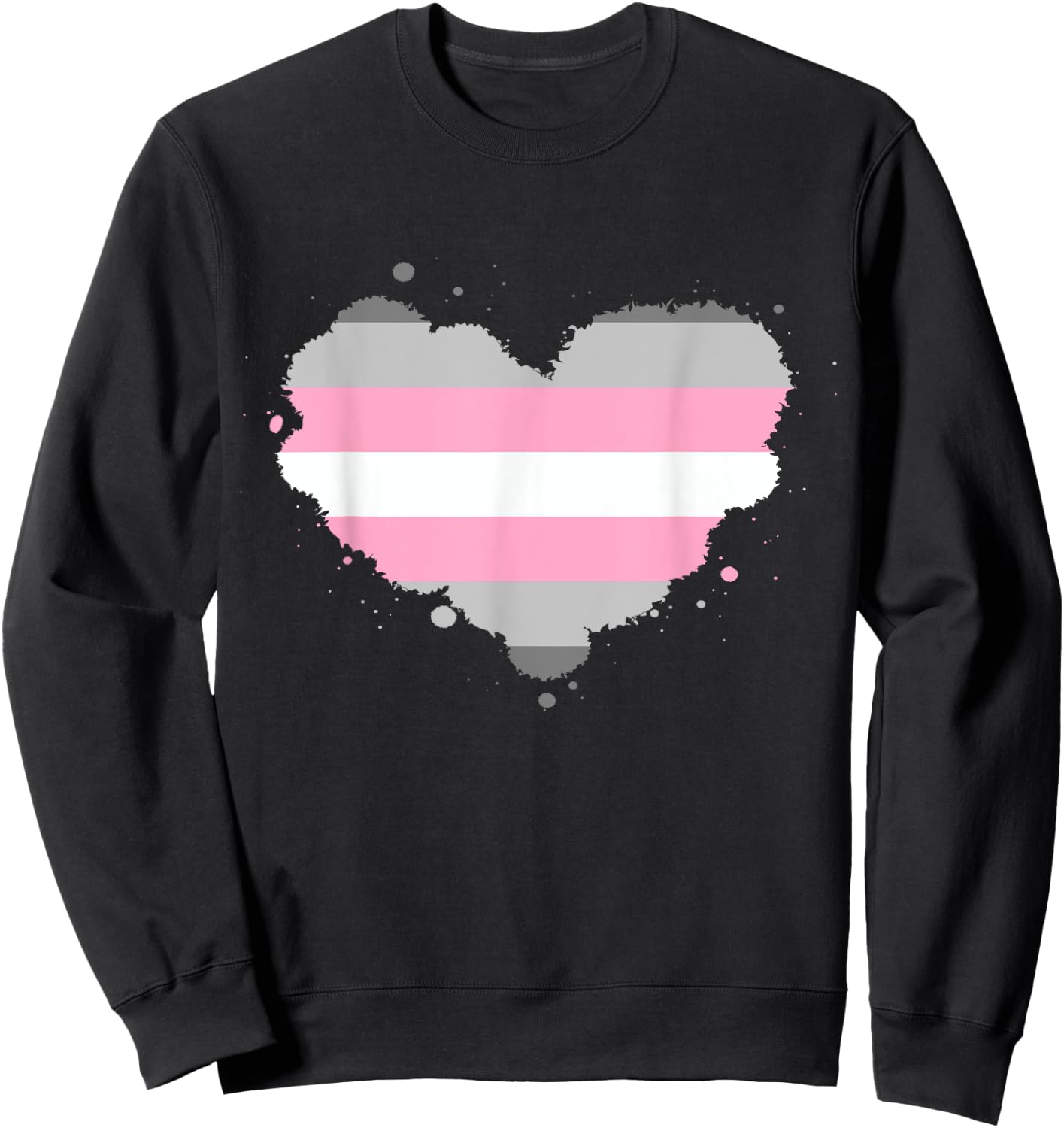 Demigirl Pride Flag Heart Demigirl Flag Sweatshirt - Sweatshirt | Black