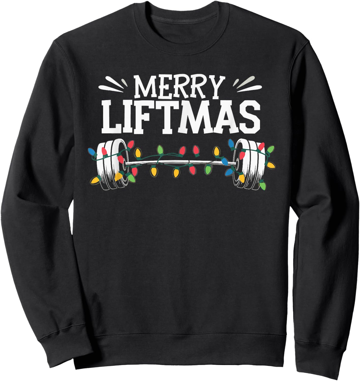 Merry Liftmas Weightlifter Fitness Sweatshirt - Sweatshirt | Black