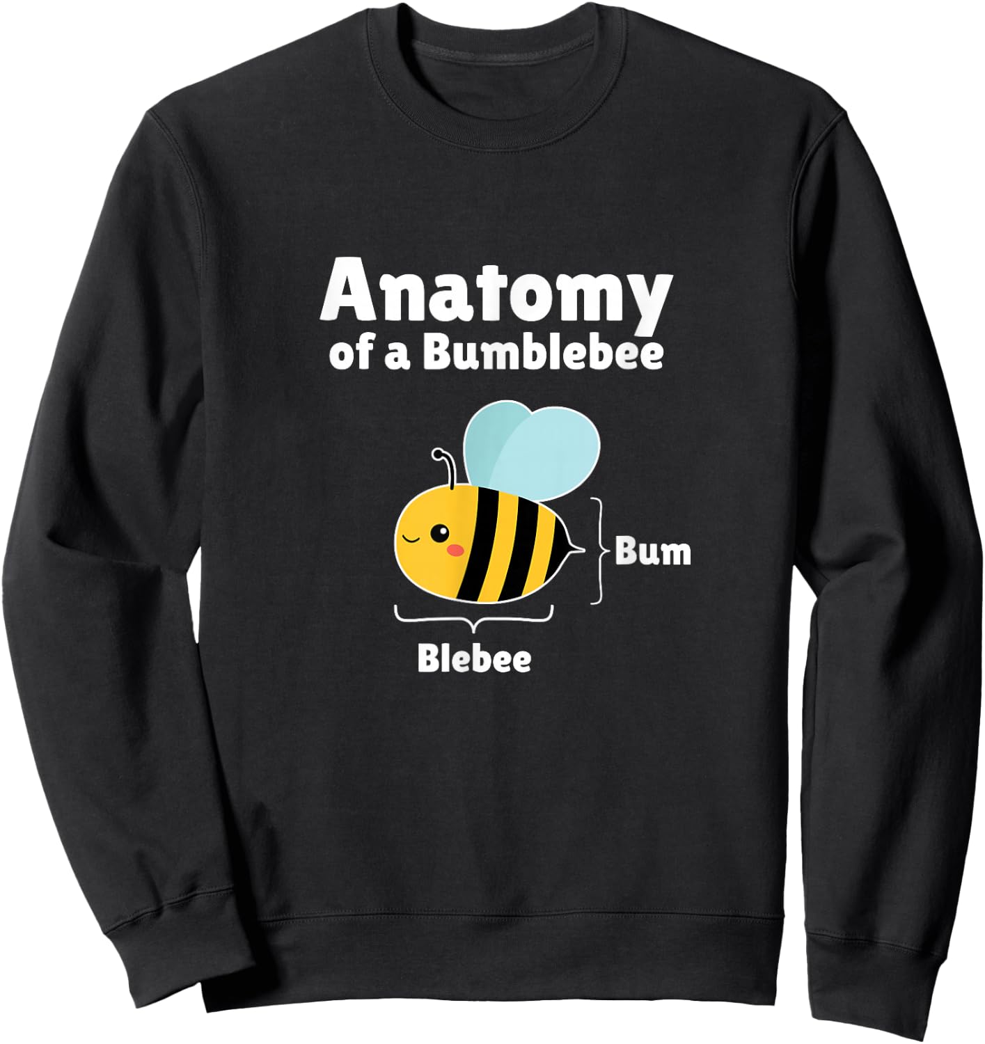 Anatomy Of A Bumblebee Funny Graphic Sweatshirt - Sweatshirt | Black