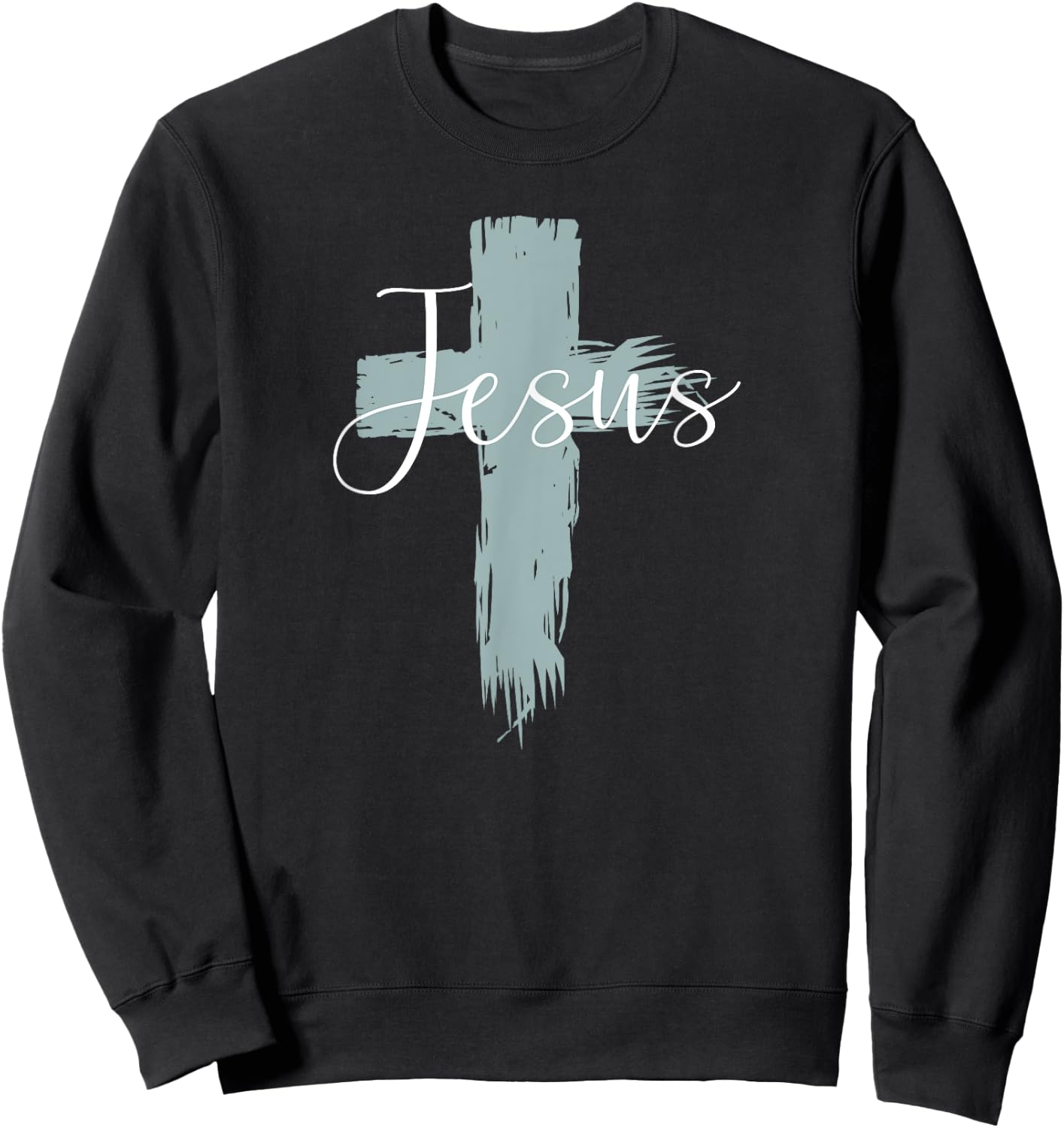 Jesus On Cross Paint Cool Religion God Faith Christian Gift Sweatshirt - Sweatshirt | Black