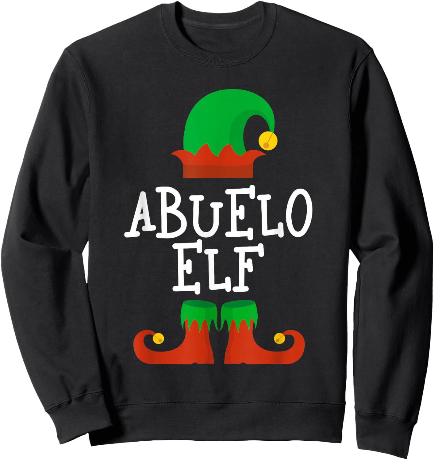 Family I'm The Abuelo Elf Christmas Pajama Matching Funny Sweatshirt - Sweatshirt | Black