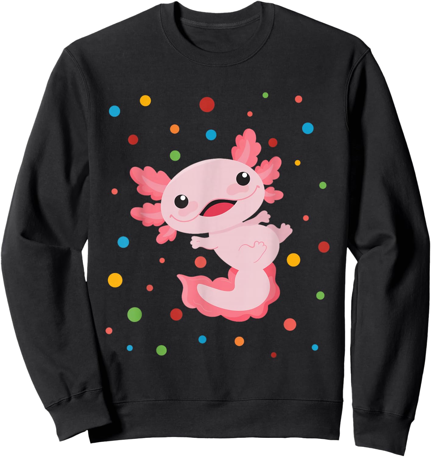 Dot Day Shirt Polka Dots Axolotl Kids Boys Girls Youths Sweatshirt - Sweatshirt | Black