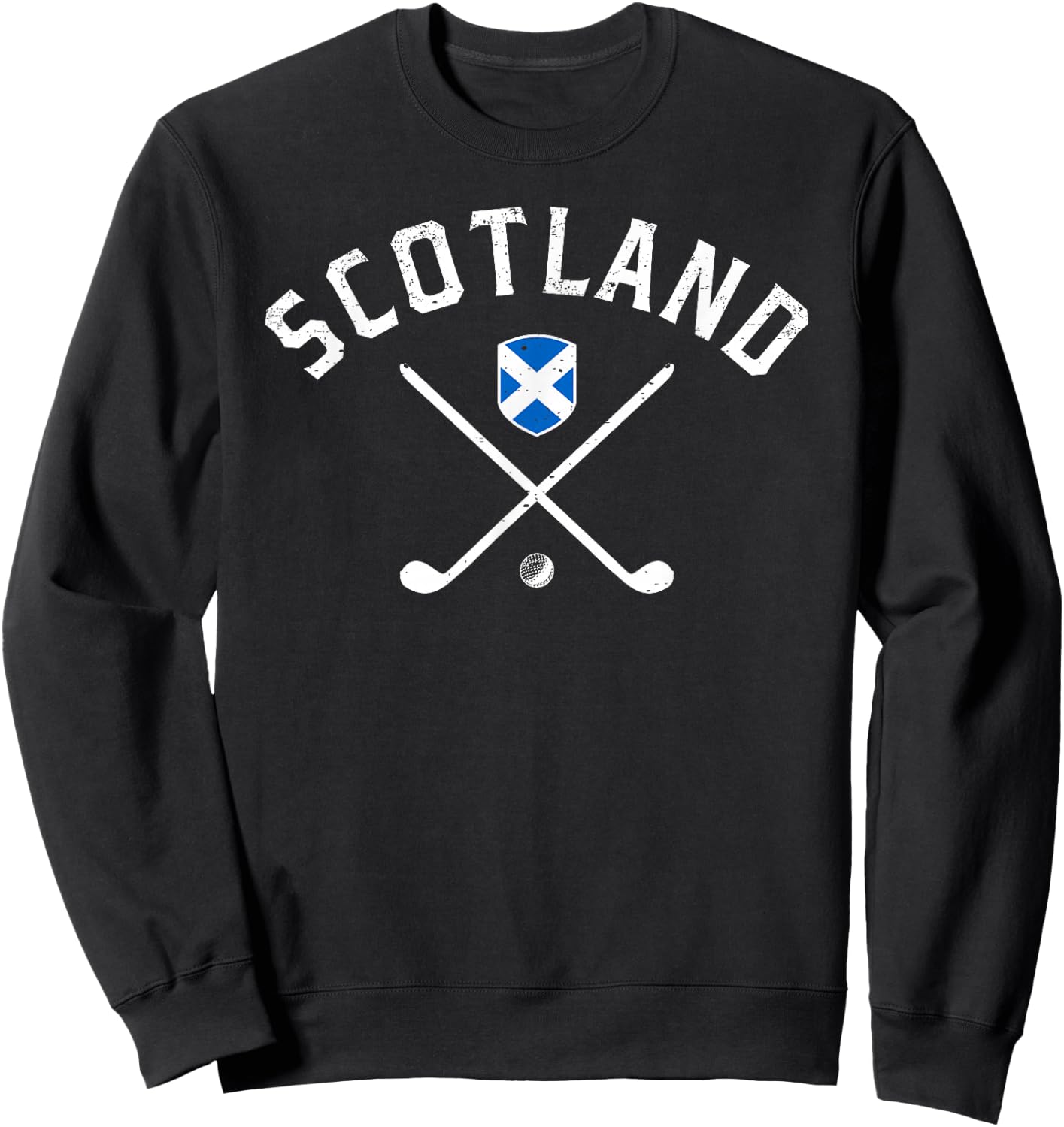 Scotland Golf - Scottish Flag Golf Sweatshirt - Sweatshirt | Black