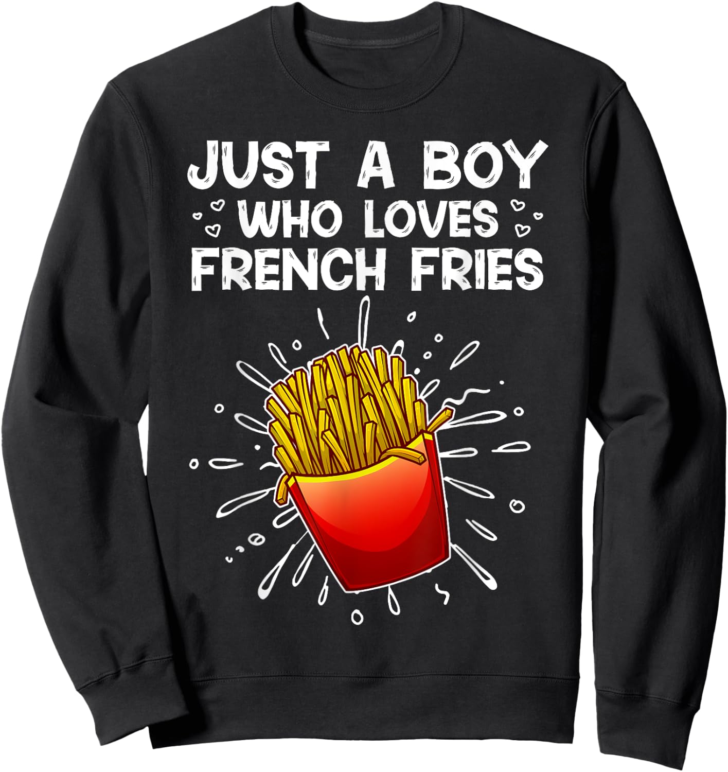 Cool French Fries For Boys Kids Sweet Potato Chef Fast Food Sweatshirt - Sweatshirt | Black