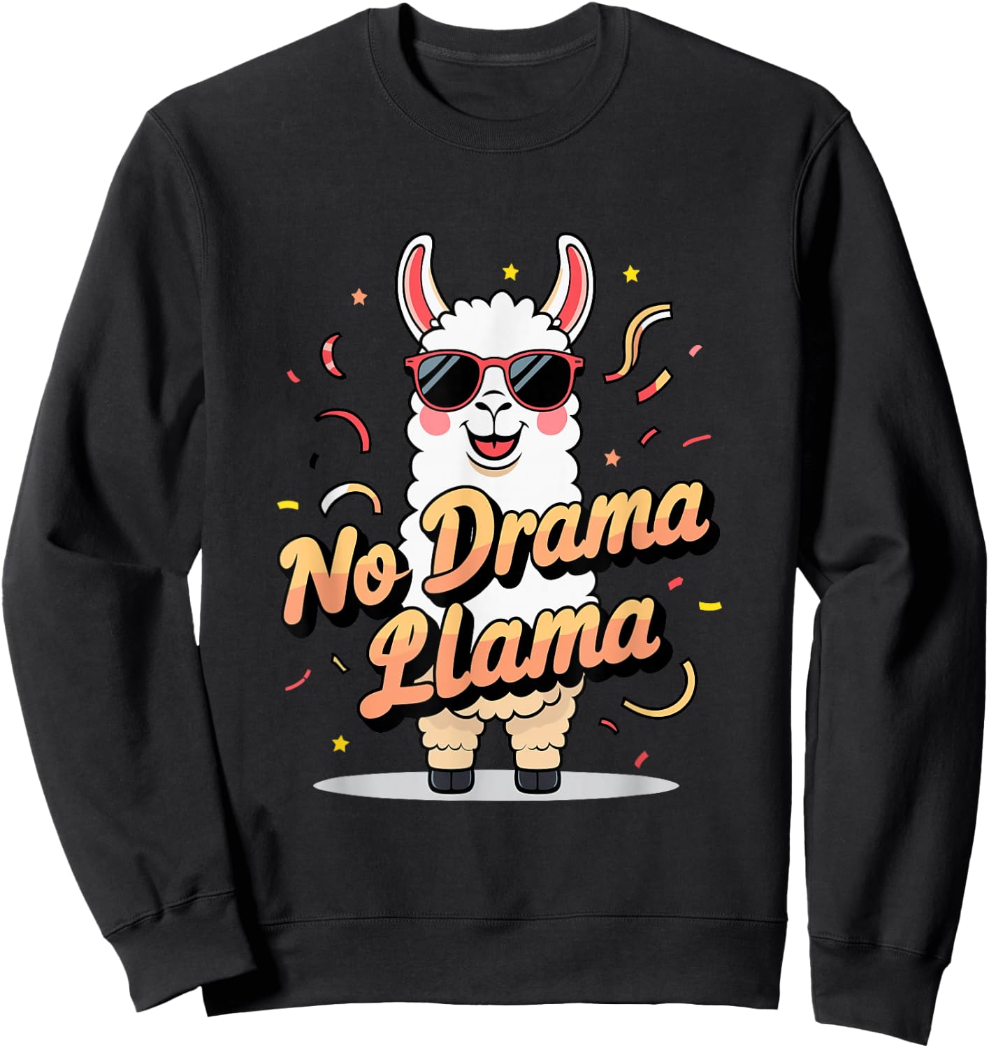 Cool No Drama Llama Party Design Sweatshirt - Sweatshirt | Black