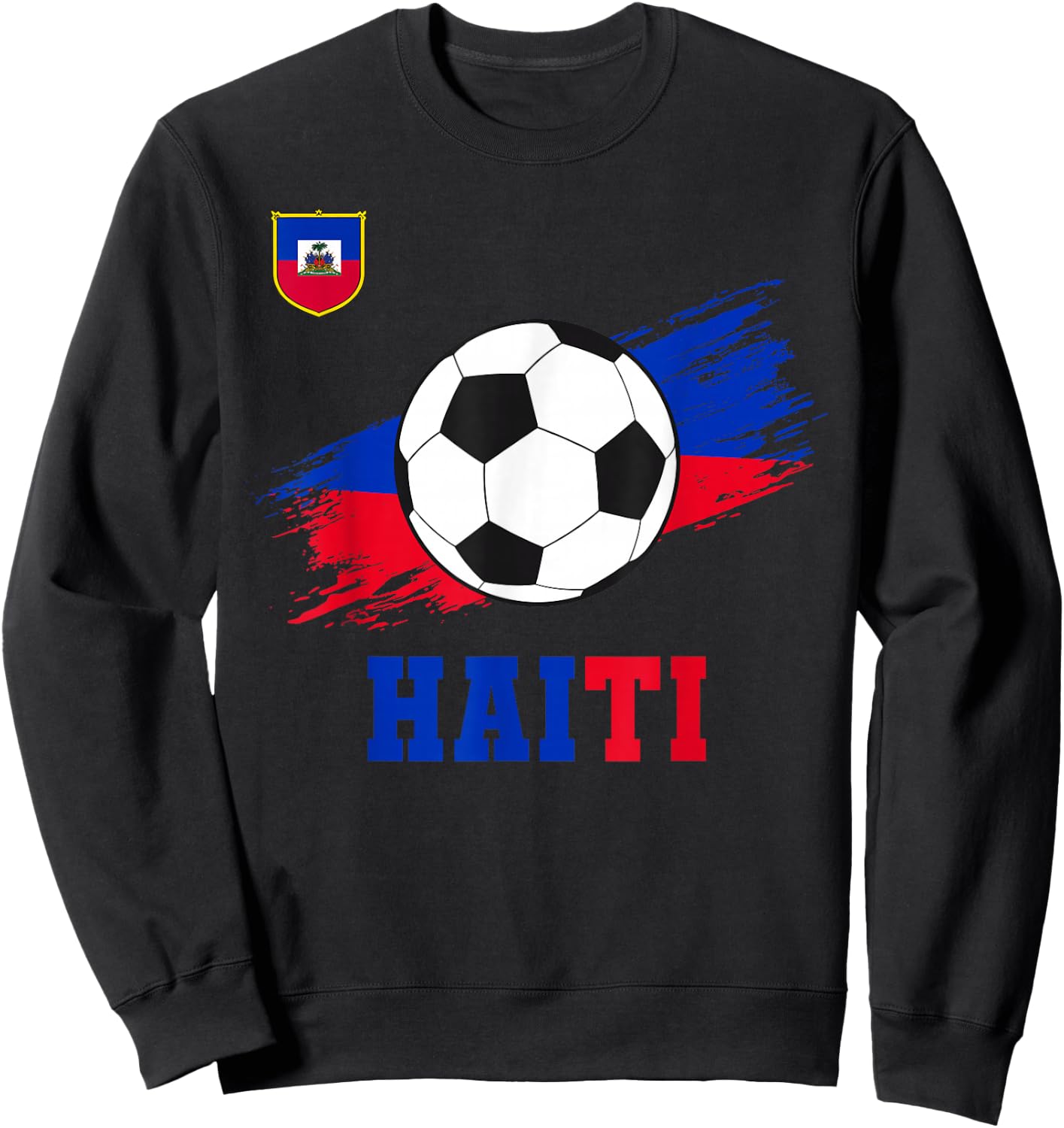 Haiti Haitian Flag Pride Men Women Kids Sweatshirt - Sweatshirt | Black