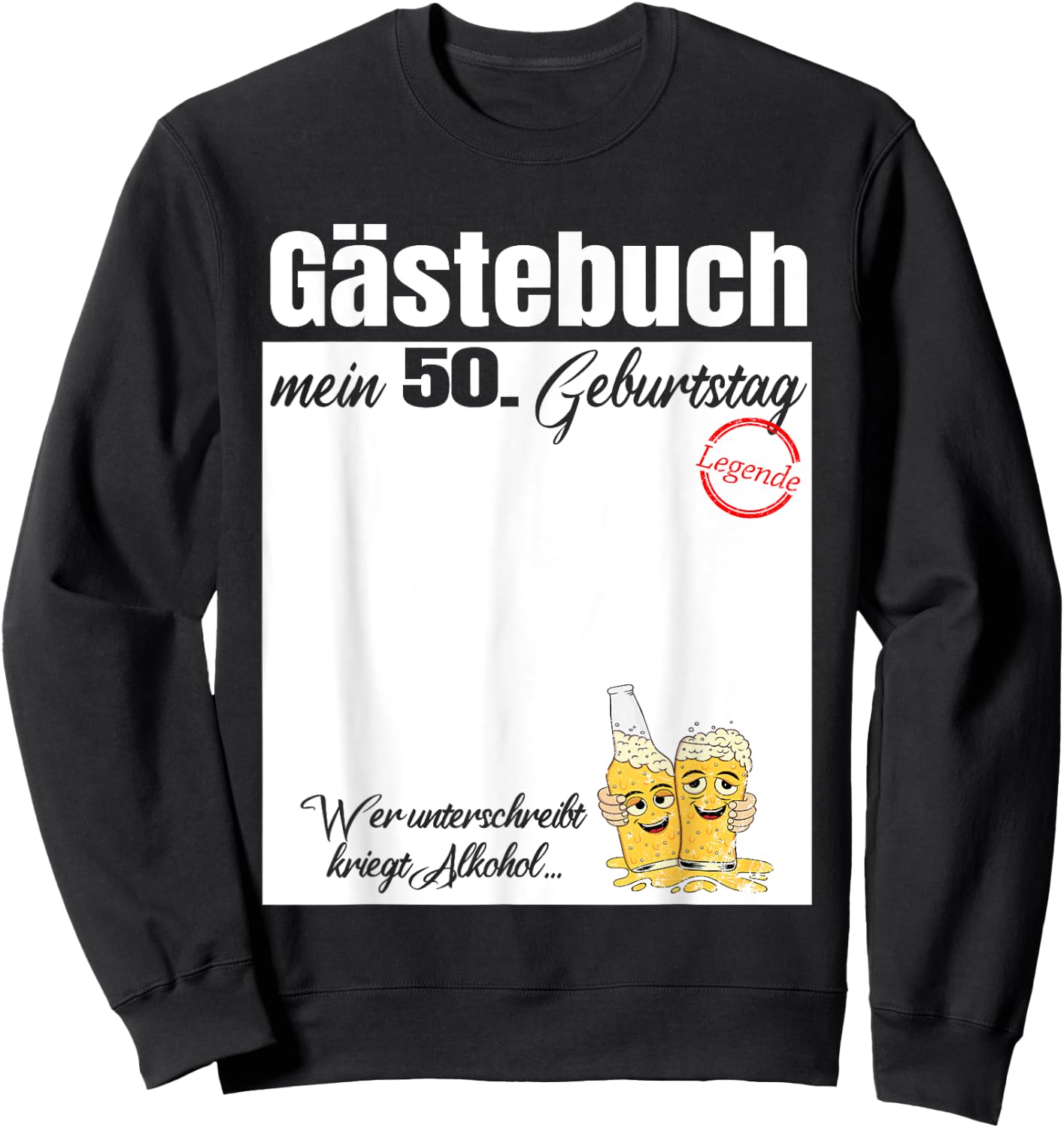 Guest Book My 50th Birthday - Escalation Signatures , black Sweatshirt - Sweatshirt | Black