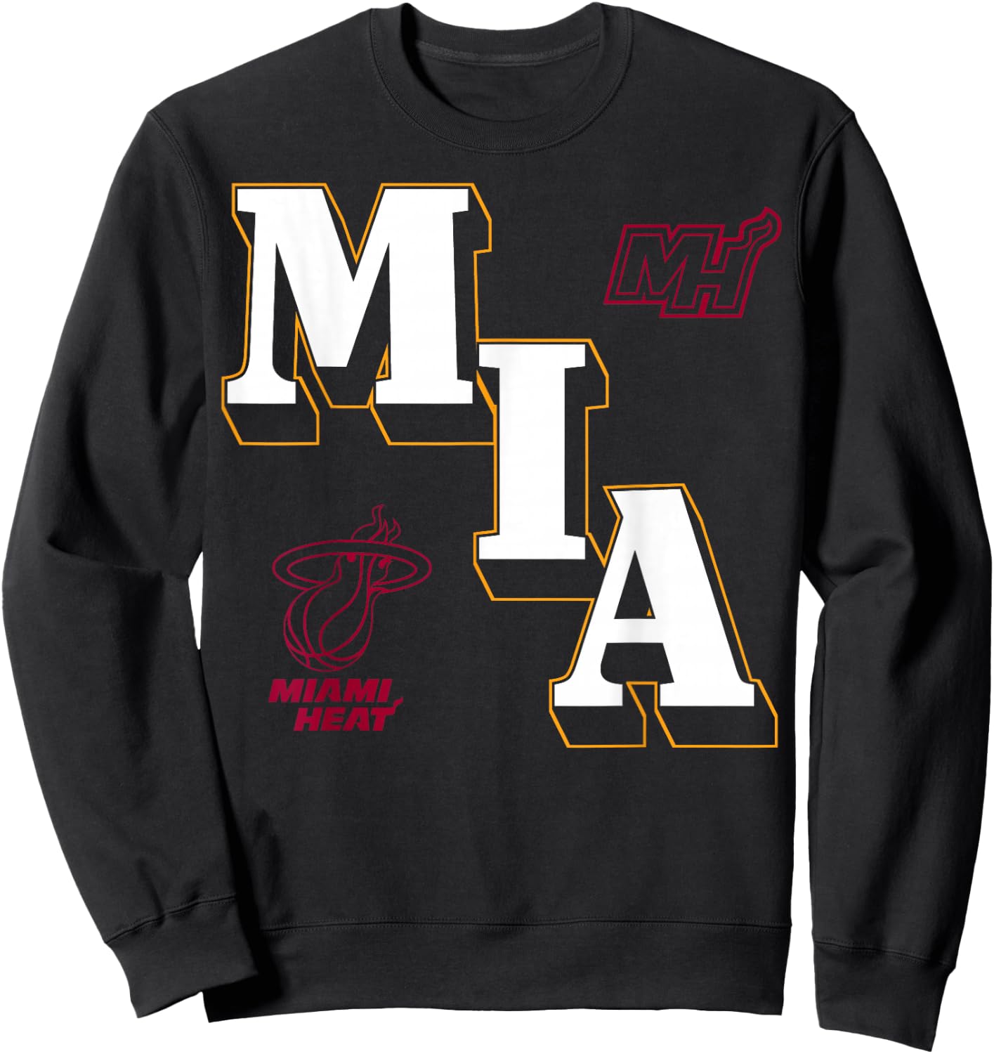 NBA – Miami Heat Angled Logo Sweatshirt - Sweatshirt | Black