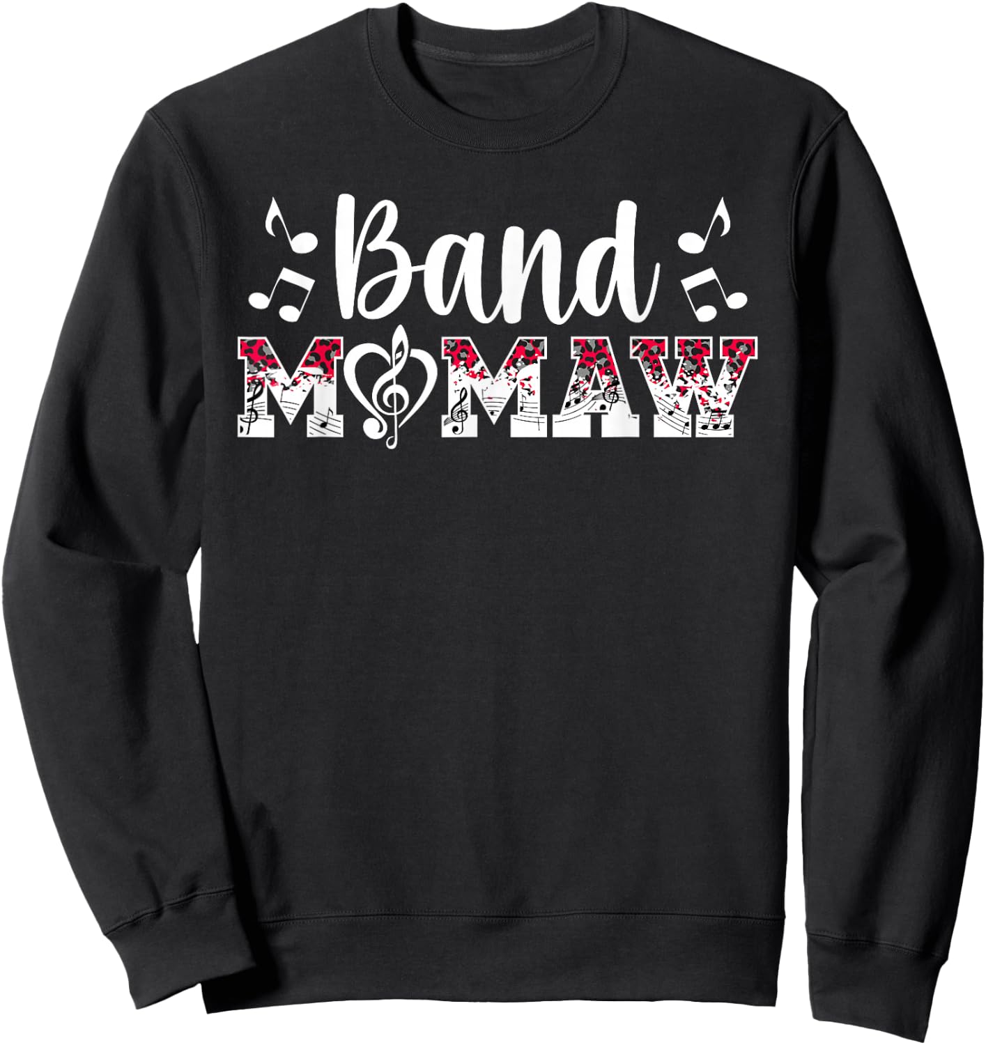 Band Mamaw Leopard Marching Band Mamaw Grandma Sweatshirt - Sweatshirt | Black
