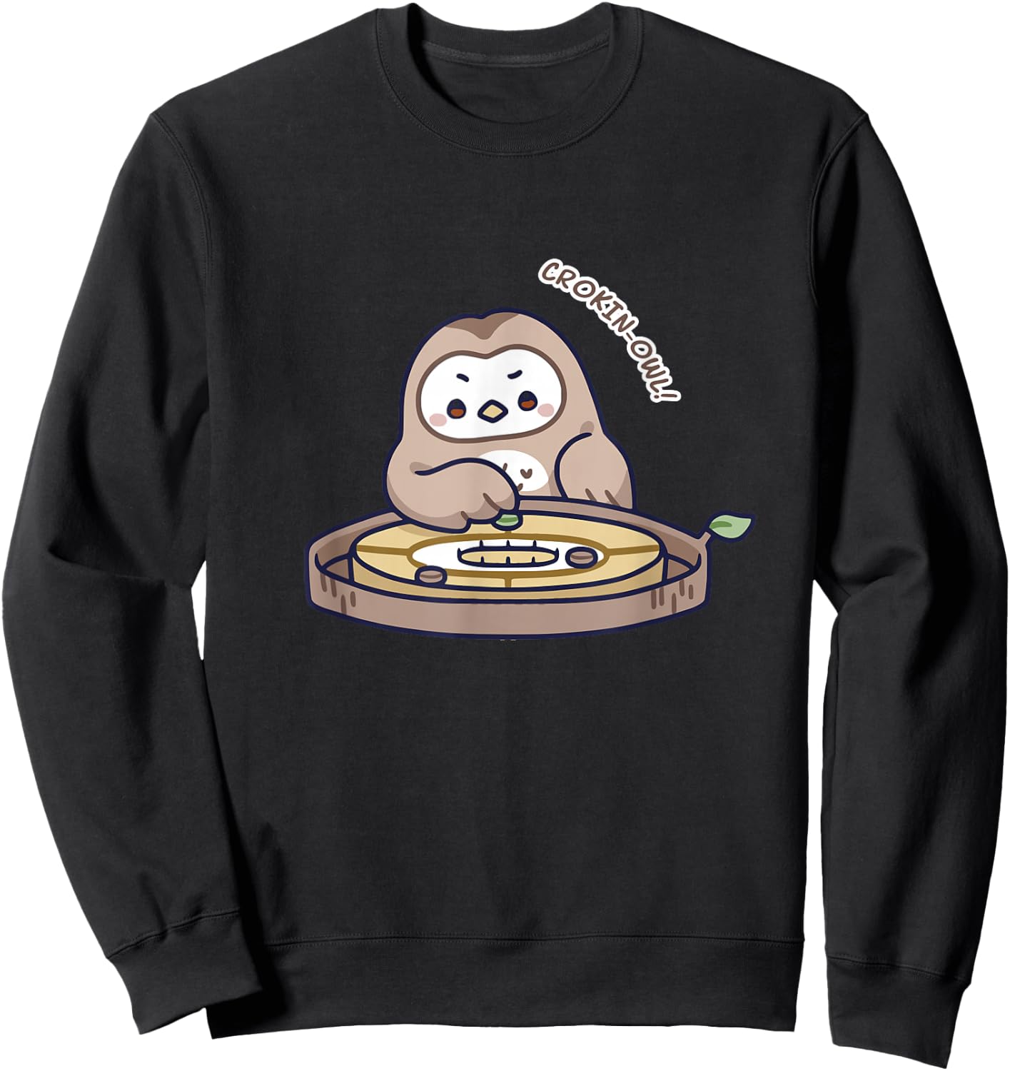 Kawaii Games Crokinole Owl Sweatshirt - Sweatshirt | Black