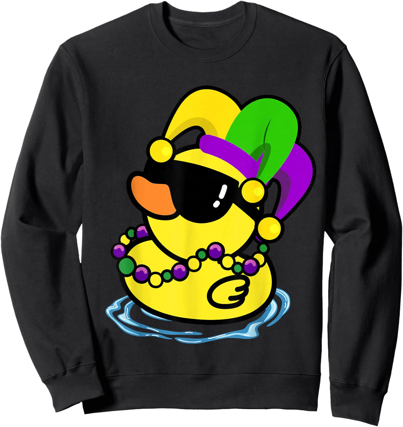 Cool Mardi Gras Duck New Orleans Carnival Party Women Men Sweatshirt - Sweatshirt | Black