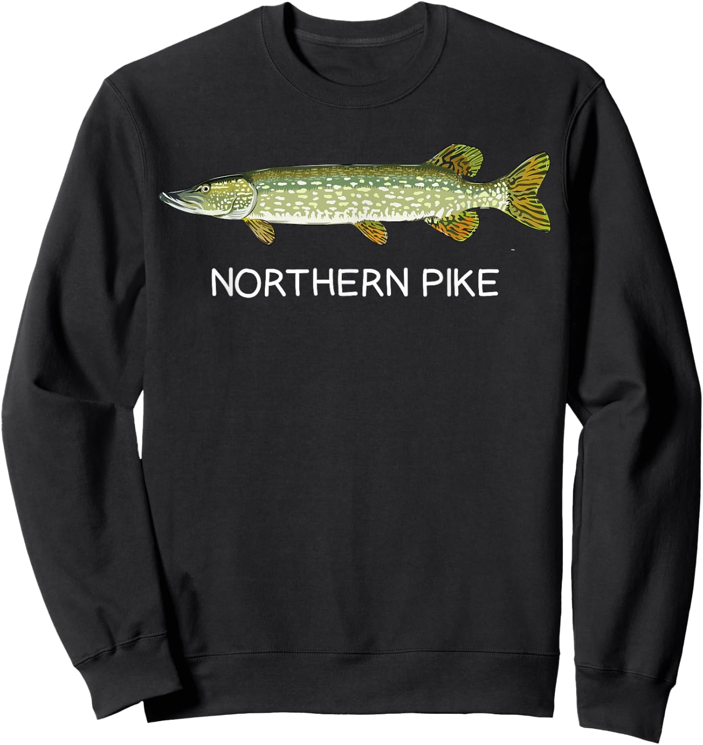 Northern Pike Freshwater Game Fish Sweatshirt - Sweatshirt | Black
