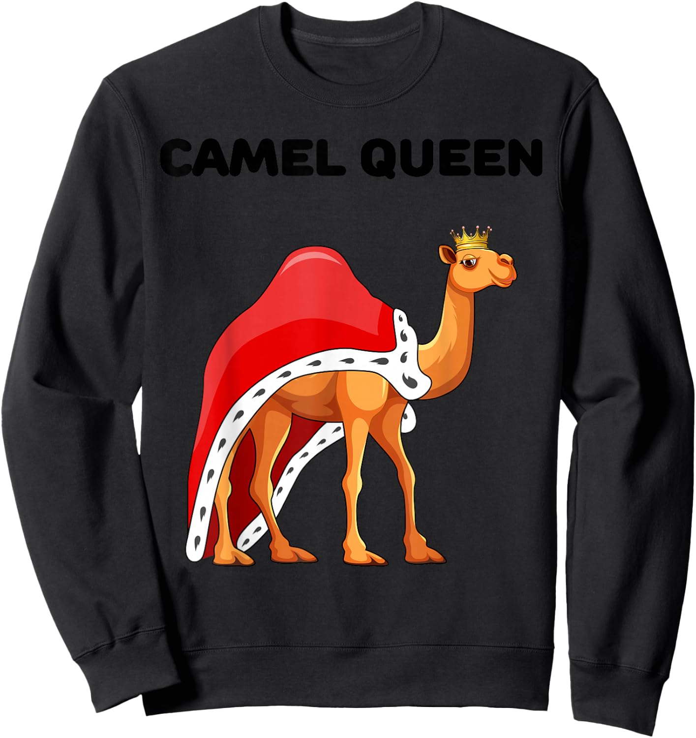 Camel Queen | Girls Camel Lover Design | Camel Sweatshirt - Sweatshirt | Black