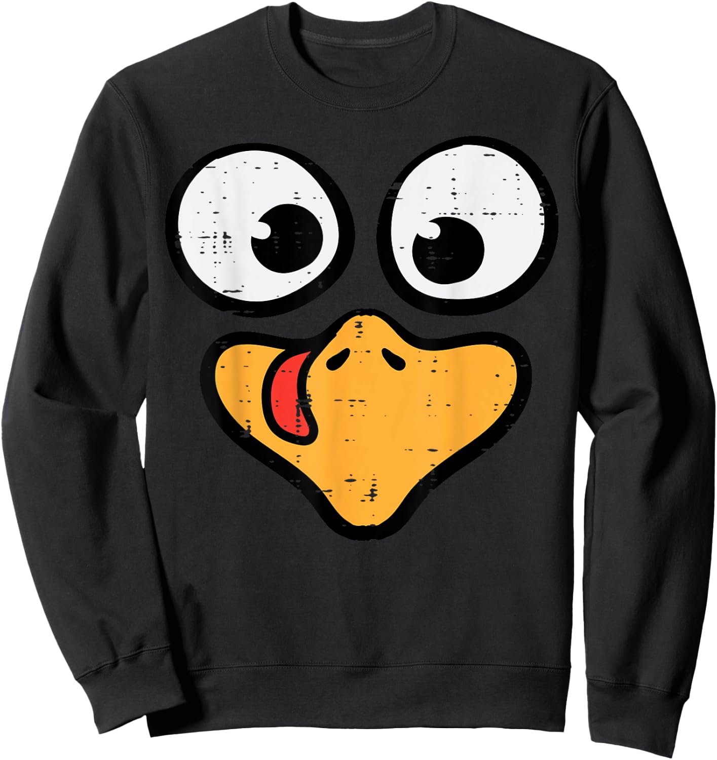 Thanksgiving Turkey Face Funny Match Costume Women Men Kids Sweatshirt - Sweatshirt | Black