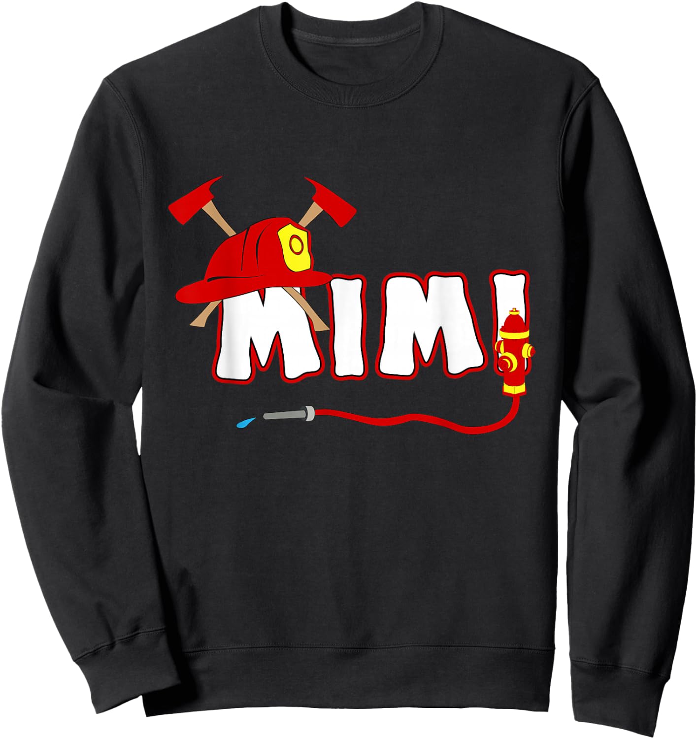 Firefighter grandma Shirt Fire Department Hydrant Mimi Gift Sweatshirt - Sweatshirt | Black