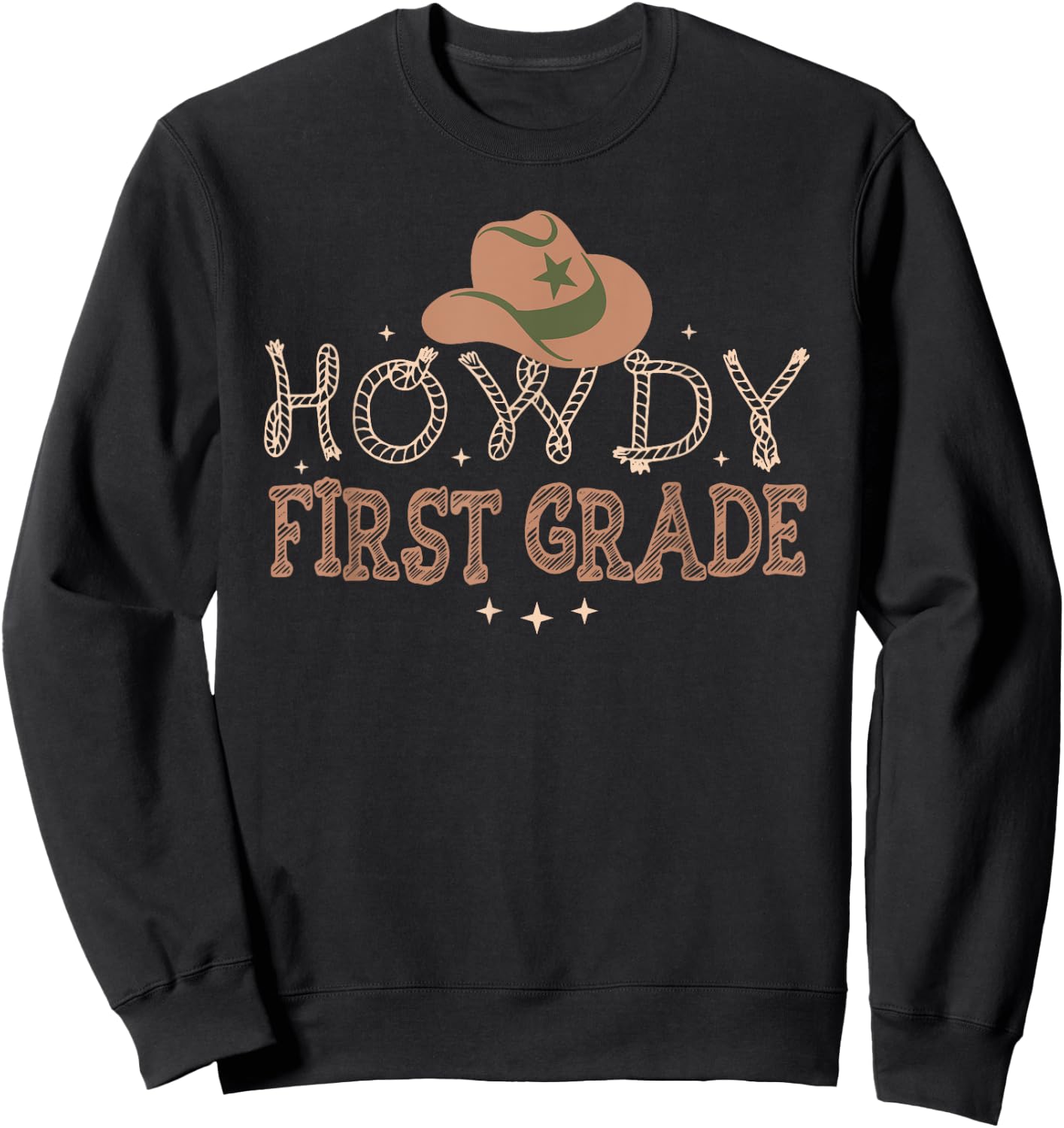 Howdy 1st Grade Teacher Rodeo Back To School Western Cowboy Sweatshirt - Sweatshirt | Black