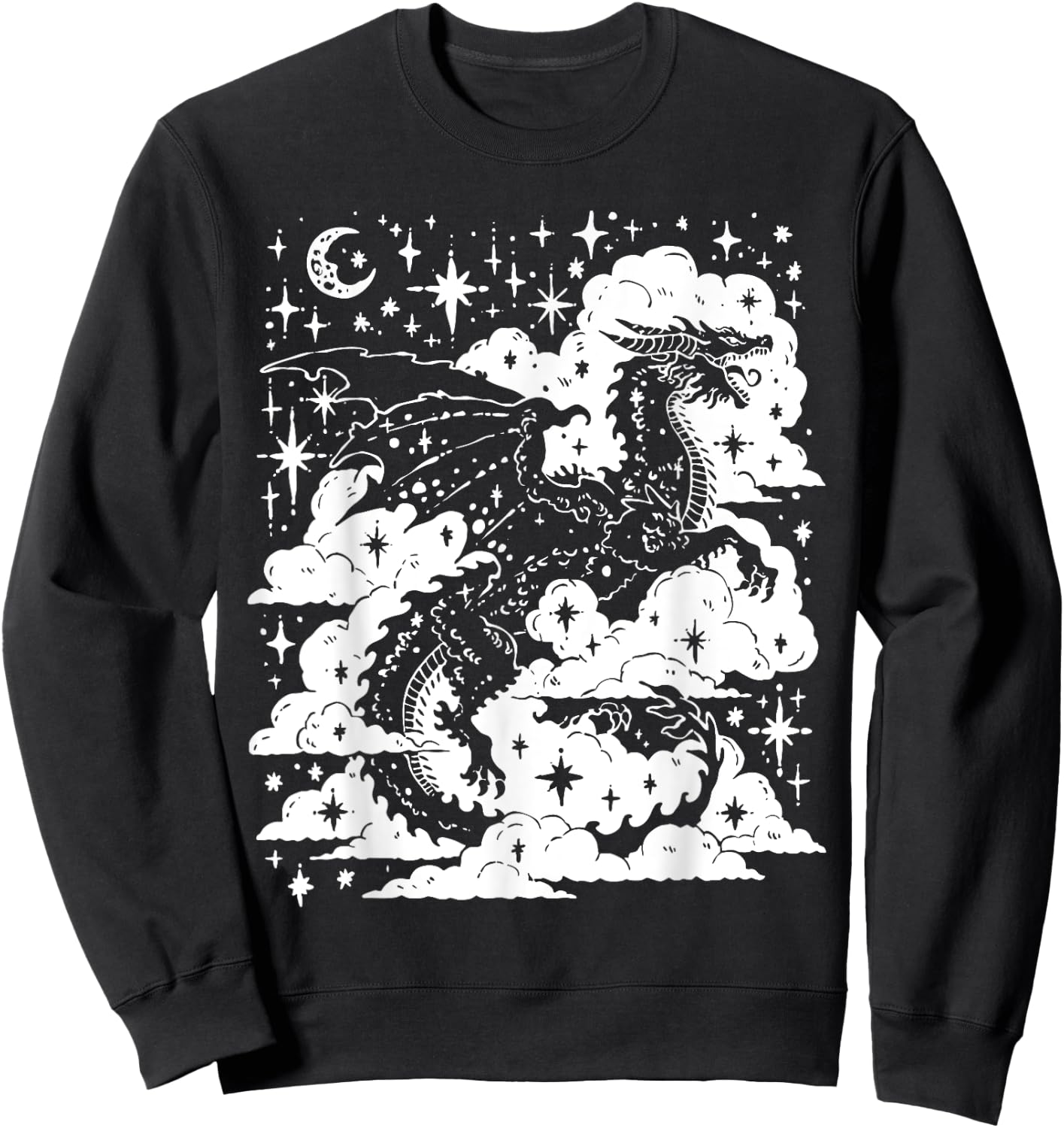 Dark Academia Fantasy Dragon | Book Lover Bookish Goblincore Sweatshirt - Sweatshirt | Black