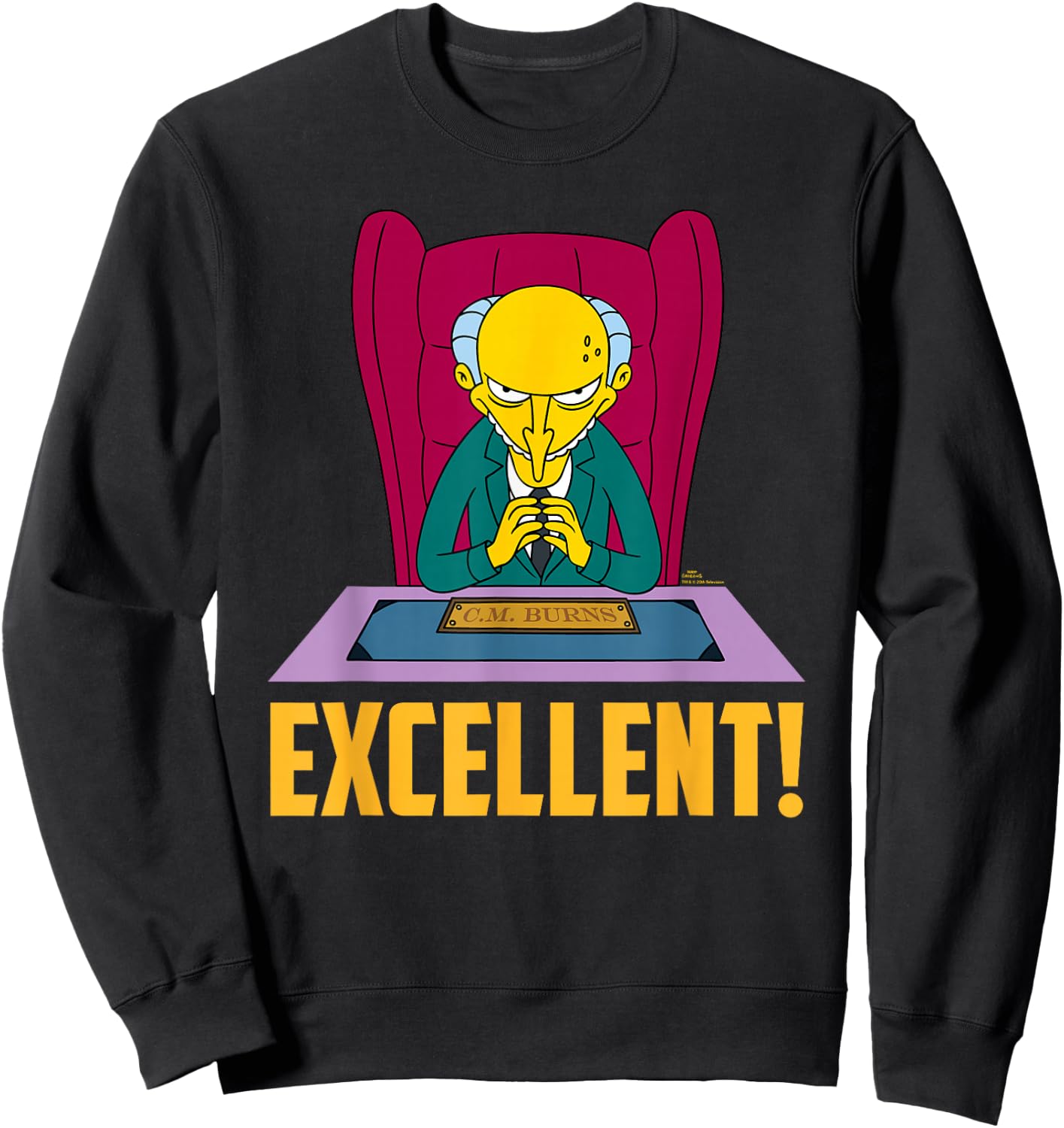 The Simpsons Mr. Burns at Desk Excellent , black Sweatshirt - Sweatshirt | Black