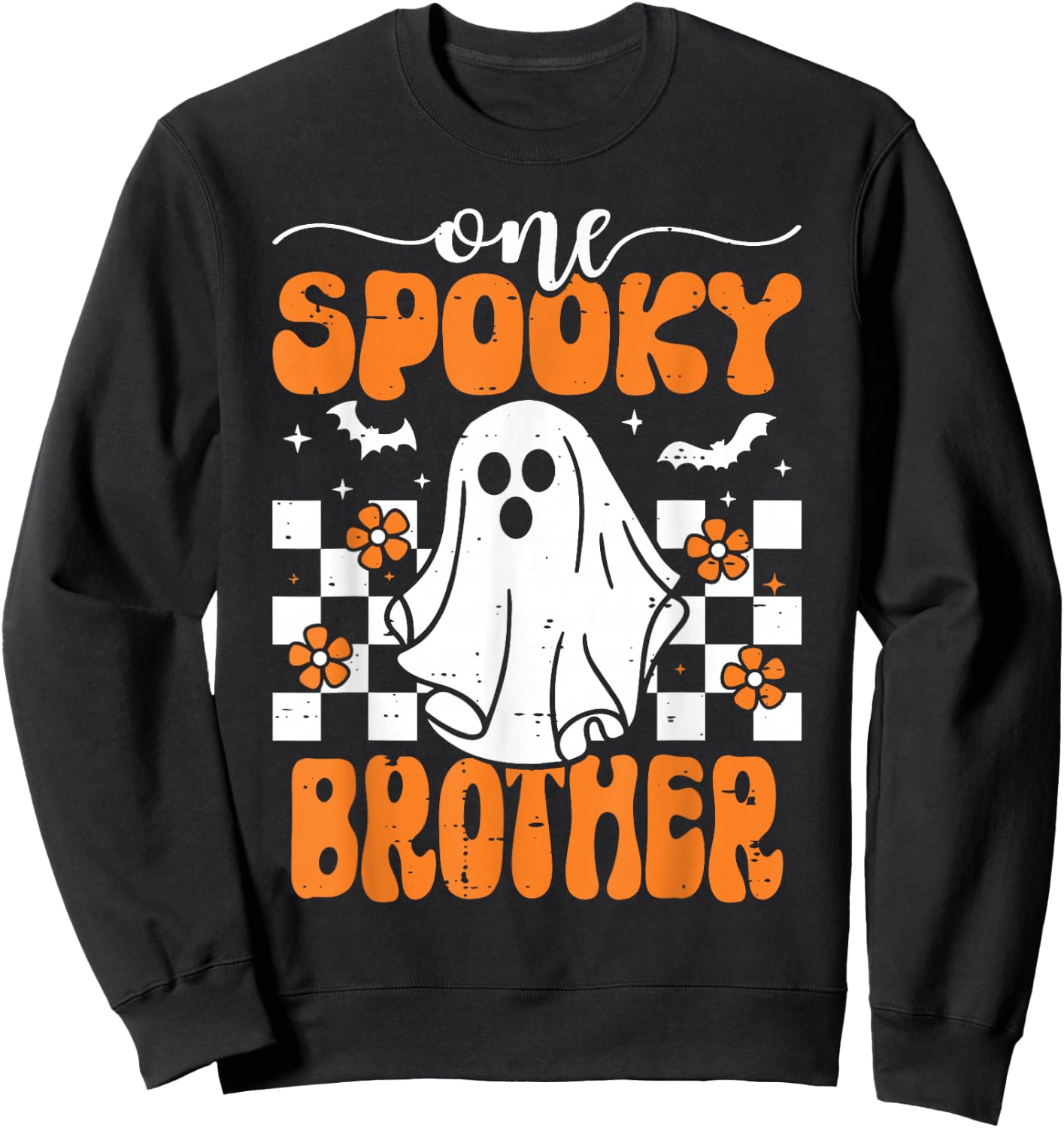 One Spooky Brother Matching Family Halloween Costumes Sweatshirt - Sweatshirt | Black