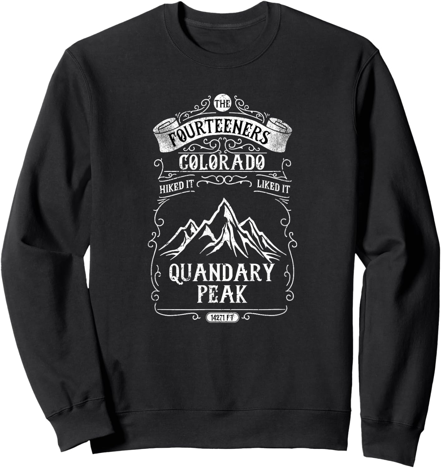 Colorado-Fourteeners-Hiking-Quandary Peak Sweatshirt - Sweatshirt | Black