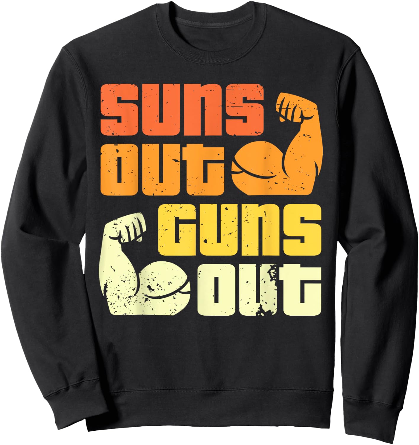 Cali Style Bodybuilding Sun's Out Guns Out Biceps Sweatshirt - Sweatshirt | Black