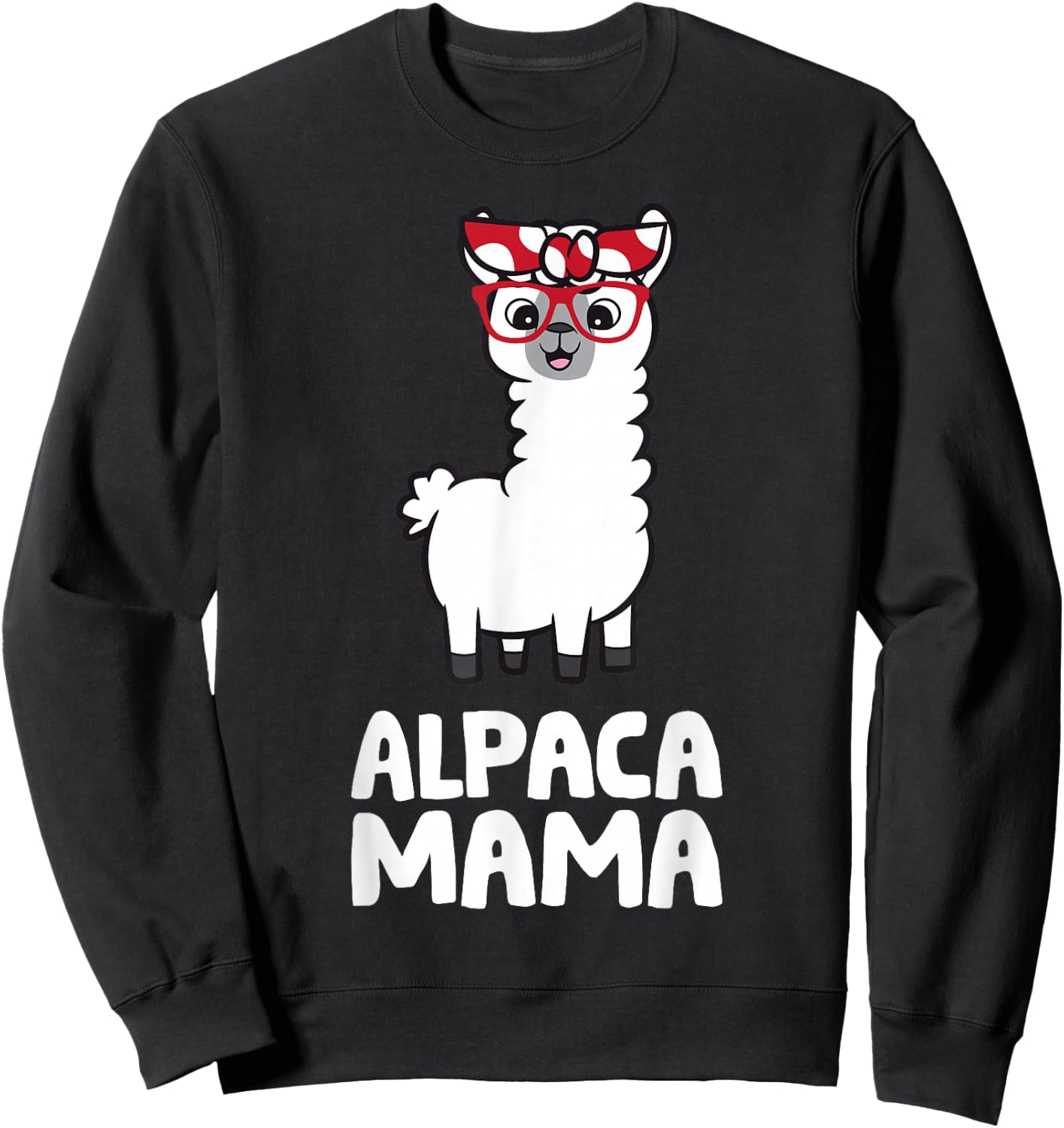 Alpaca Mom Female Alpaca Breeder Cute Alpaca Mama Sweatshirt - Sweatshirt | Black
