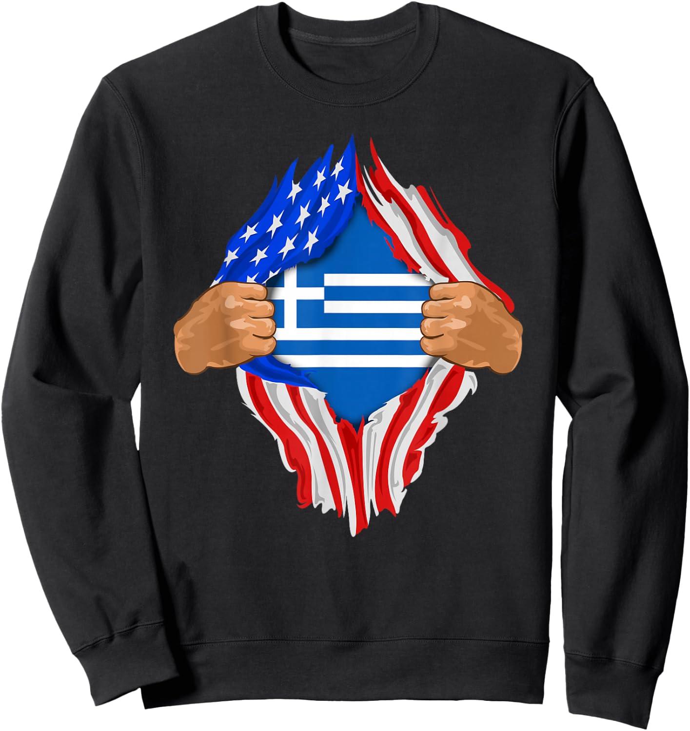 Greek Blood Inside Me | Greece Flag Gift Sweatshirt - Sweatshirt | Black