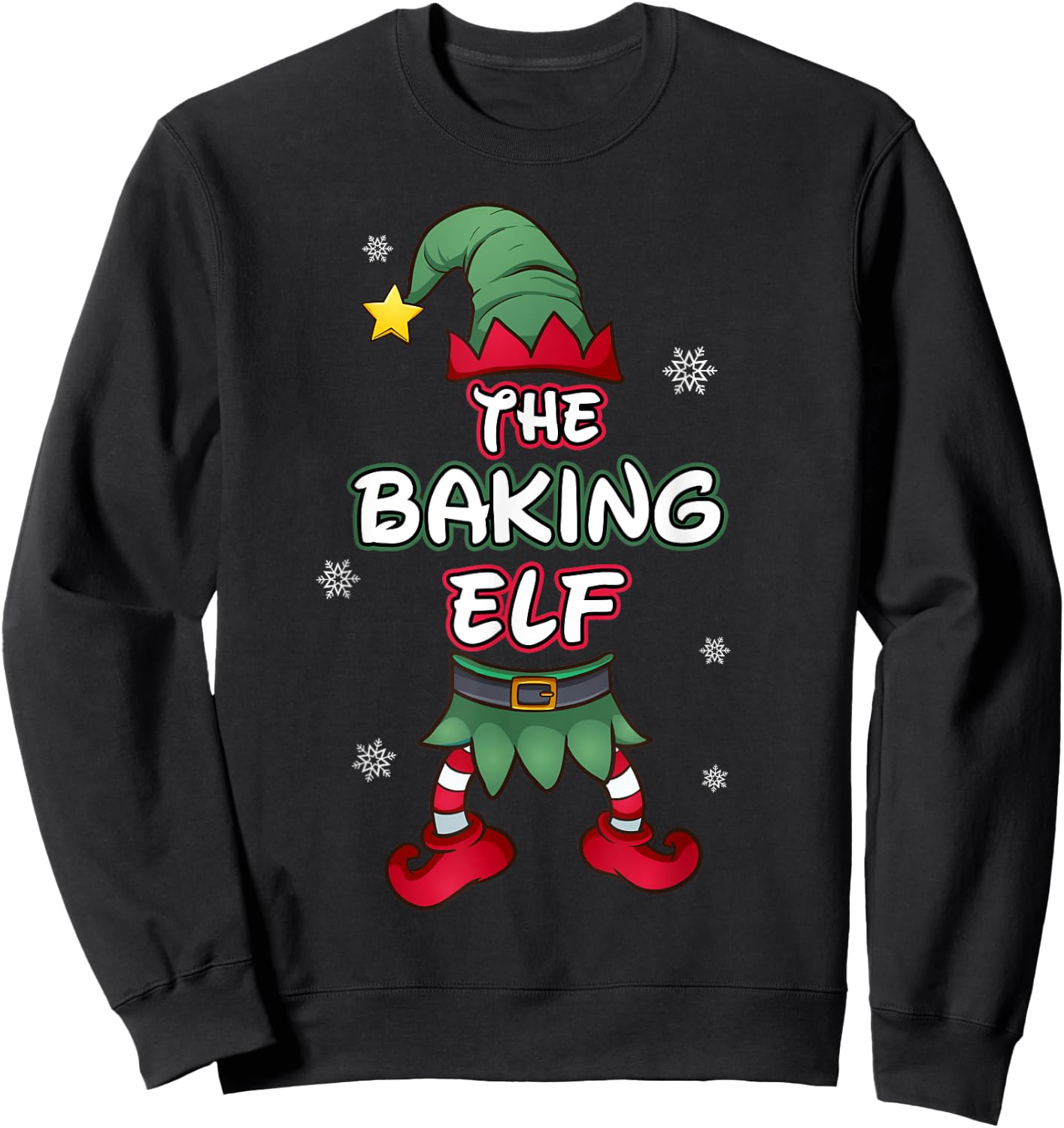 Baking Elf christmas pajamas pjs matching family group Sweatshirt - Sweatshirt | Black
