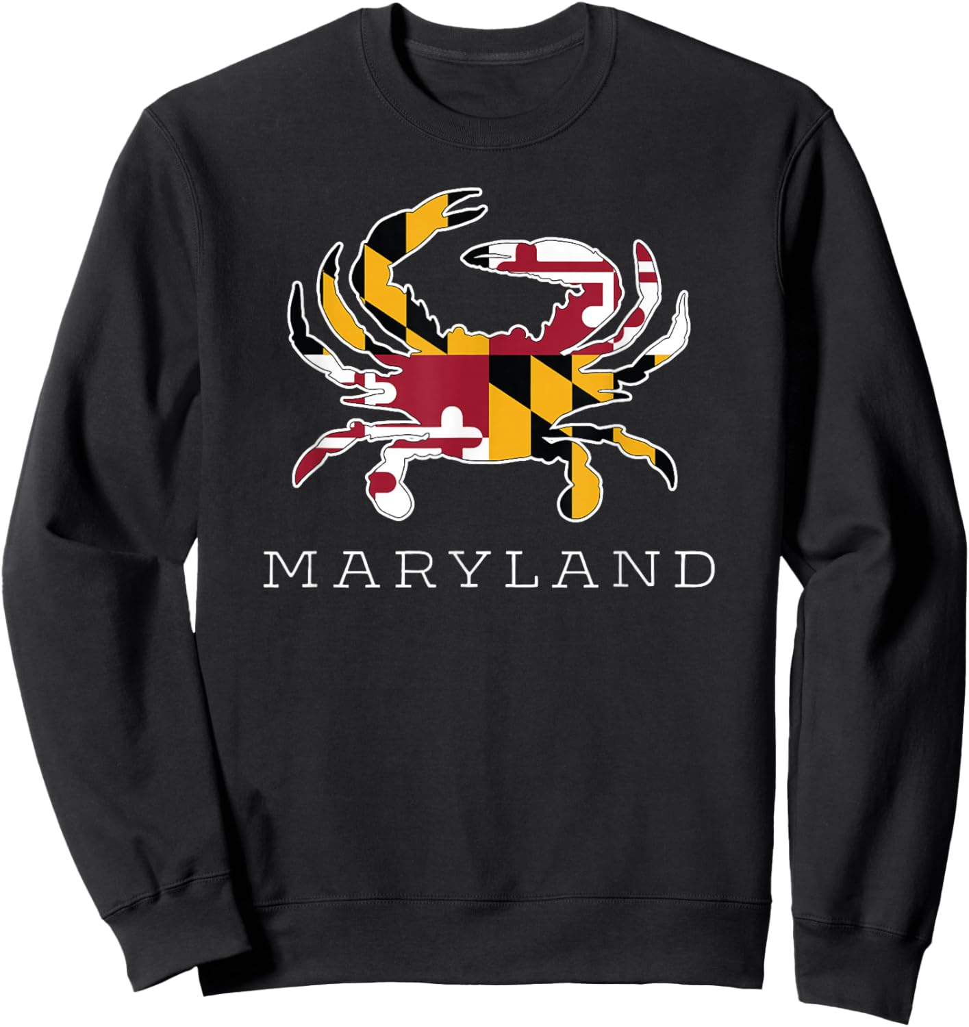 Maryland State Flag Classy Blue Crab Sweatshirt - Sweatshirt | Black