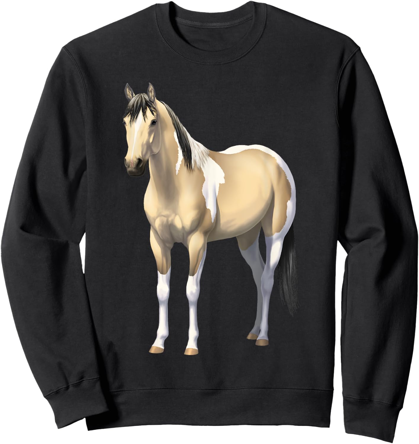 Buttermilk Buckskin Pinto Quarter Horse Paint Horse Sweatshirt - Sweatshirt | Black