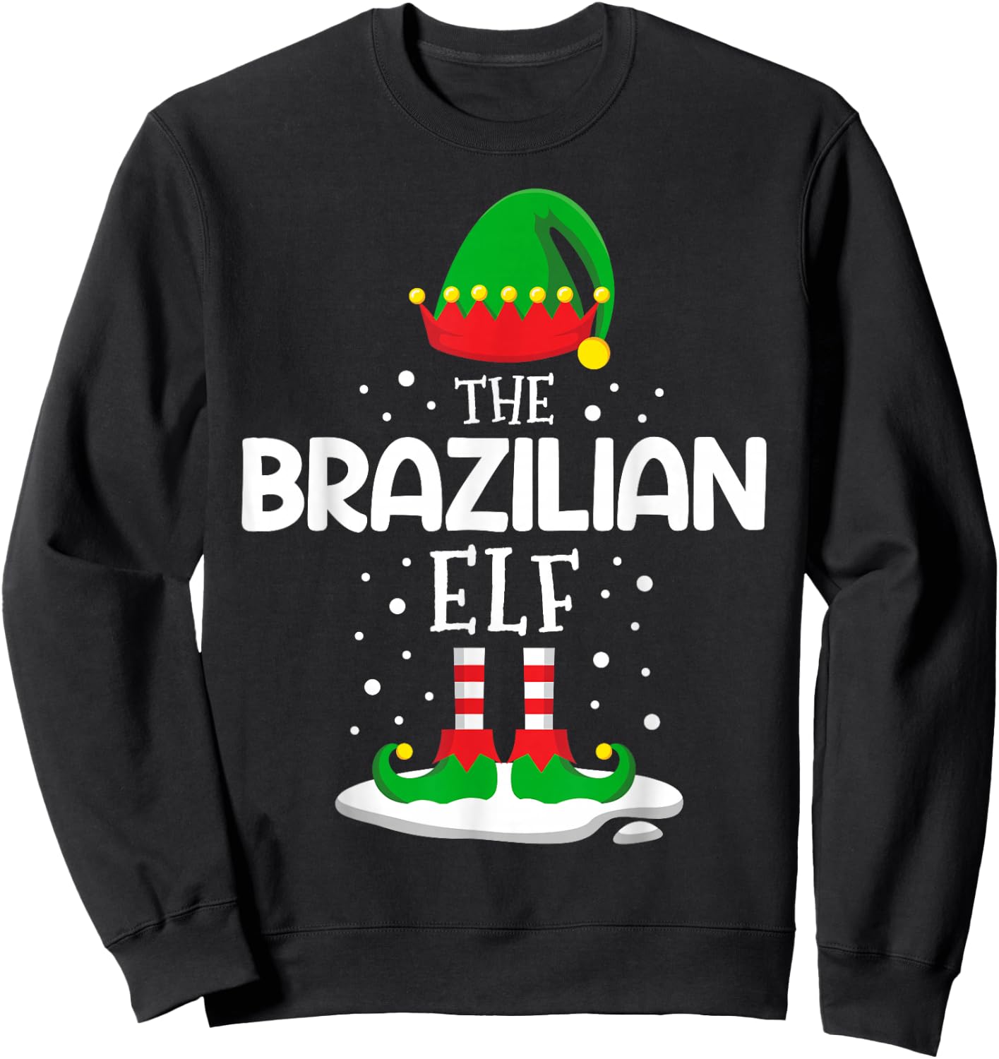 The Brazilian Elf Christmas Family Matching Outfit Xmas Sweatshirt - Sweatshirt | Black