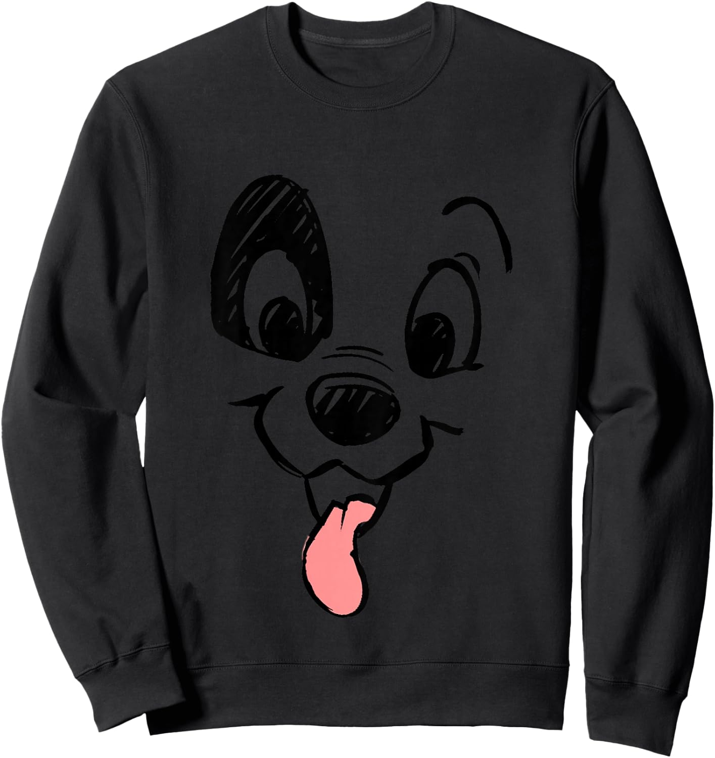 Kids Disney 101 Dalmatians Toddler Dalmatian Big Face Youth Sweatshirt - Sweatshirt | Black