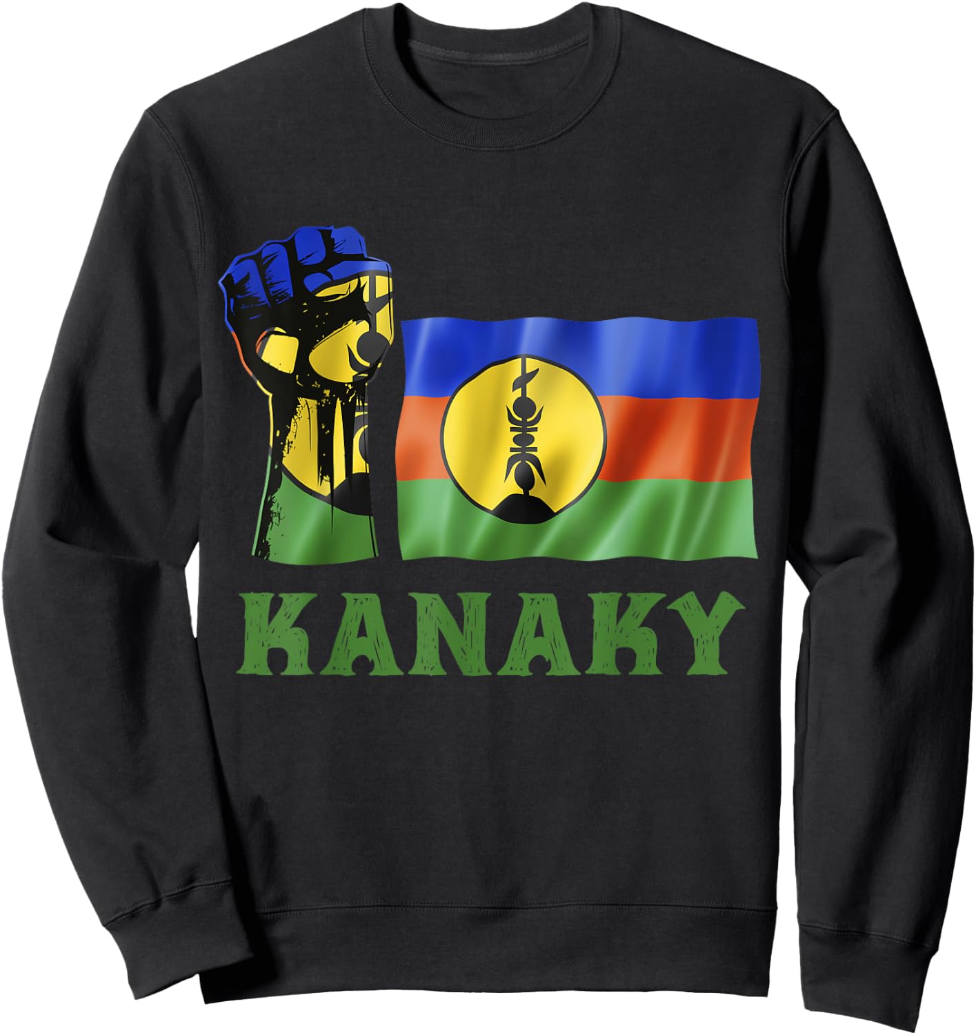 Kanaky Flag New Caledonia People Honor And Respect , Black, S Sweatshirt - Sweatshirt | Black