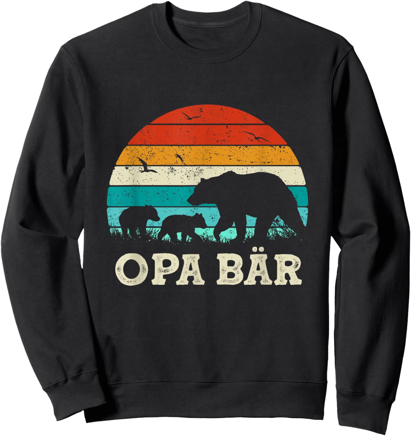 Retro Bester Opa Bär Enkel Enkelkinder Vatertag Opa Sweatshirt - Sweatshirt | Black