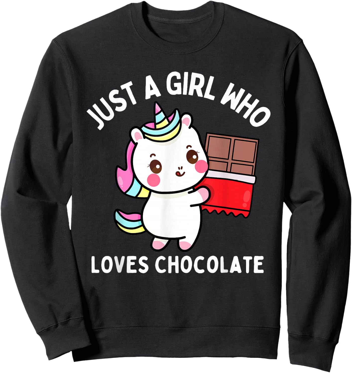 Just A Girl Who Loves Chocolate Bars Kids Toddler Baby 5T 4T Sweatshirt - Sweatshirt | Black