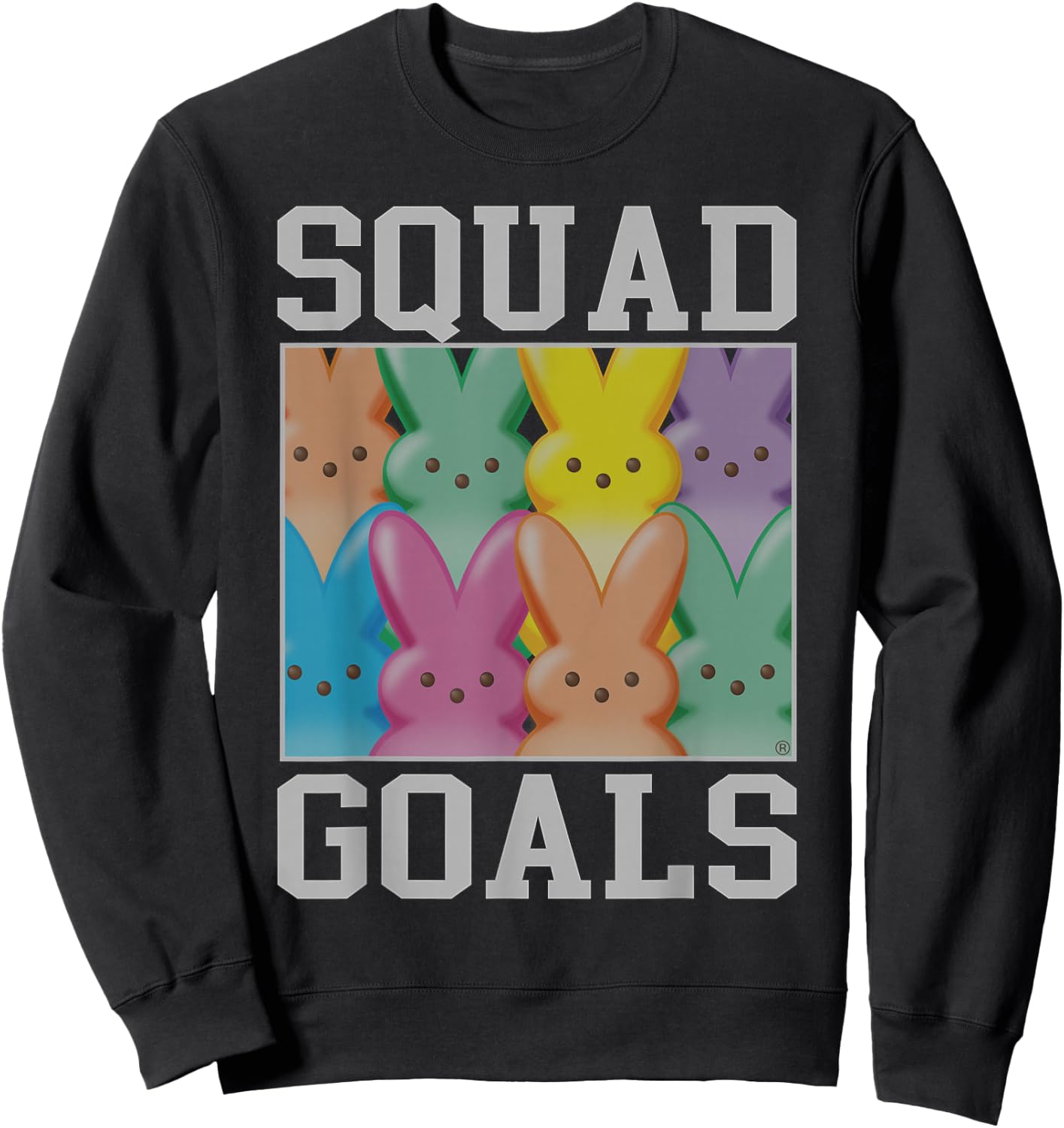 Peeps Easter Squad Goals Sugary Bunnies Portrait Sweatshirt - Sweatshirt | Black