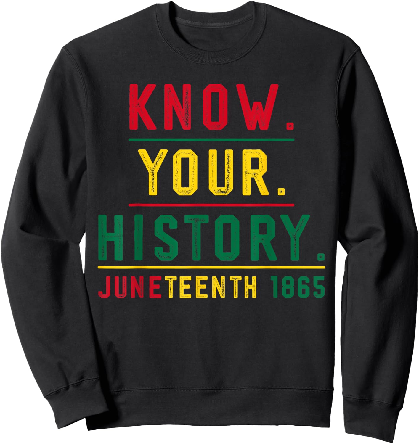 Juneteenth Know Your History June 1865 Black History Sweatshirt - Sweatshirt | Black