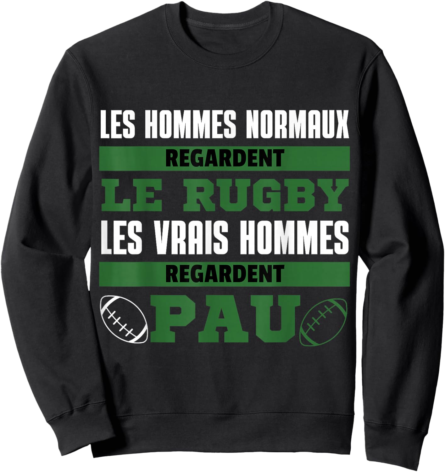 Supporter Rugby Pau Gift Humour Sweatshirt - Sweatshirt | Black