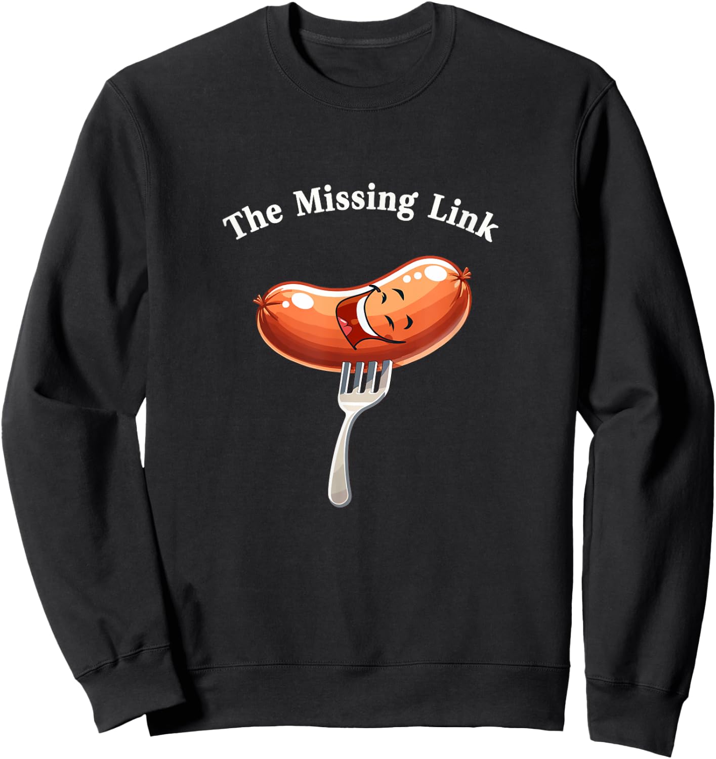 The Missing Link Sausage Smile BBQ Party Fun Sweatshirt - Sweatshirt | Black