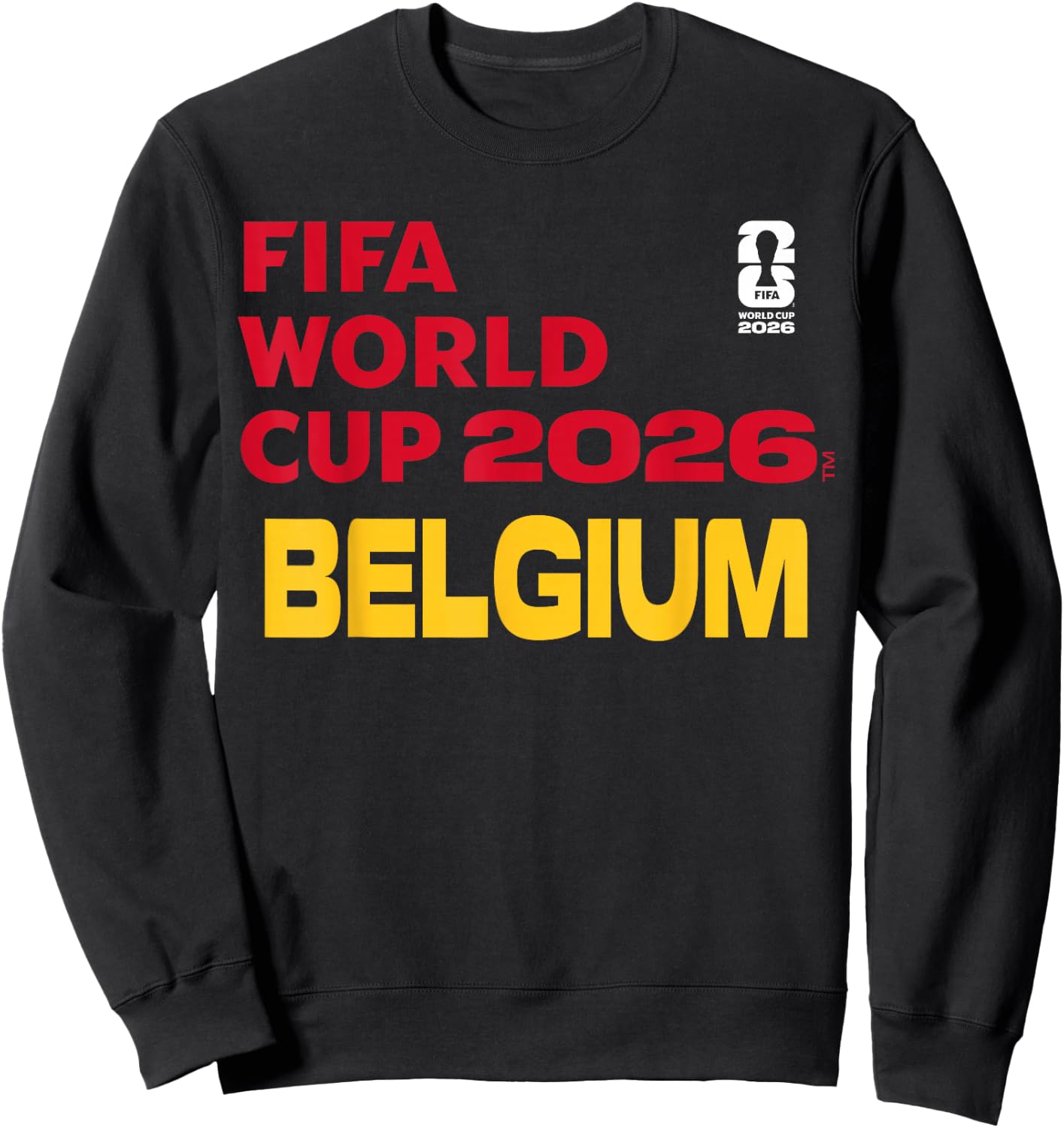 FIFA World CUP26 Belgium Block Letters Sweatshirt - Sweatshirt | Black