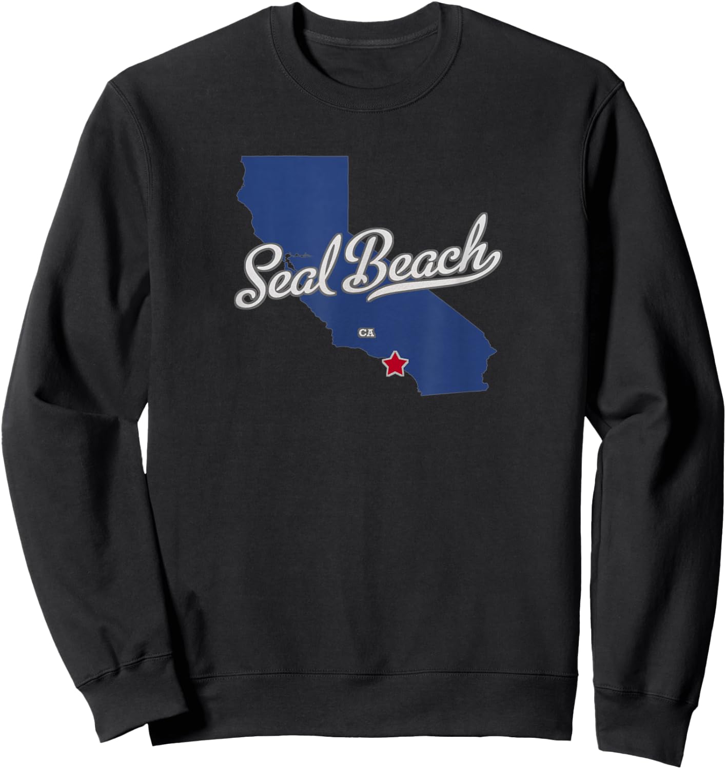 Seal Beach California CA Map Sweatshirt - Sweatshirt | Black
