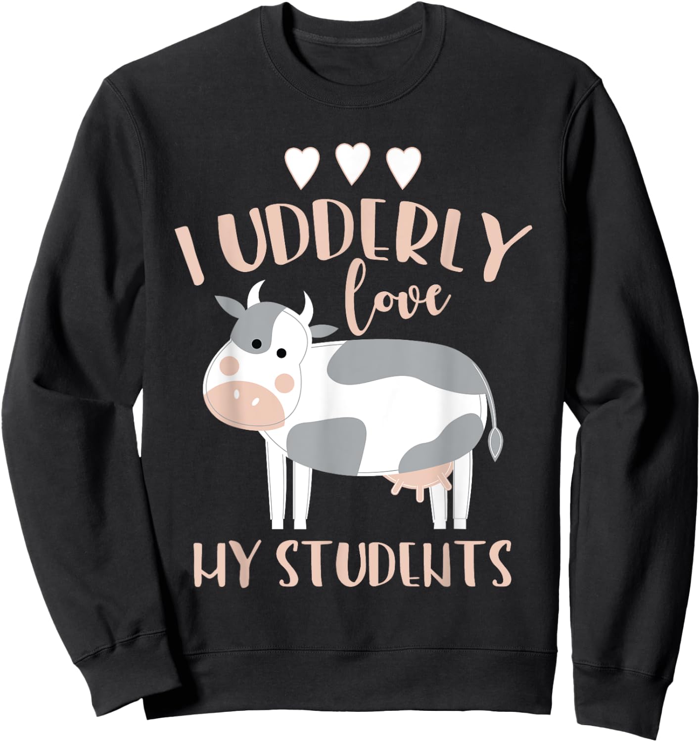 Cow Teacher Gift Sweatshirt - Sweatshirt | Black