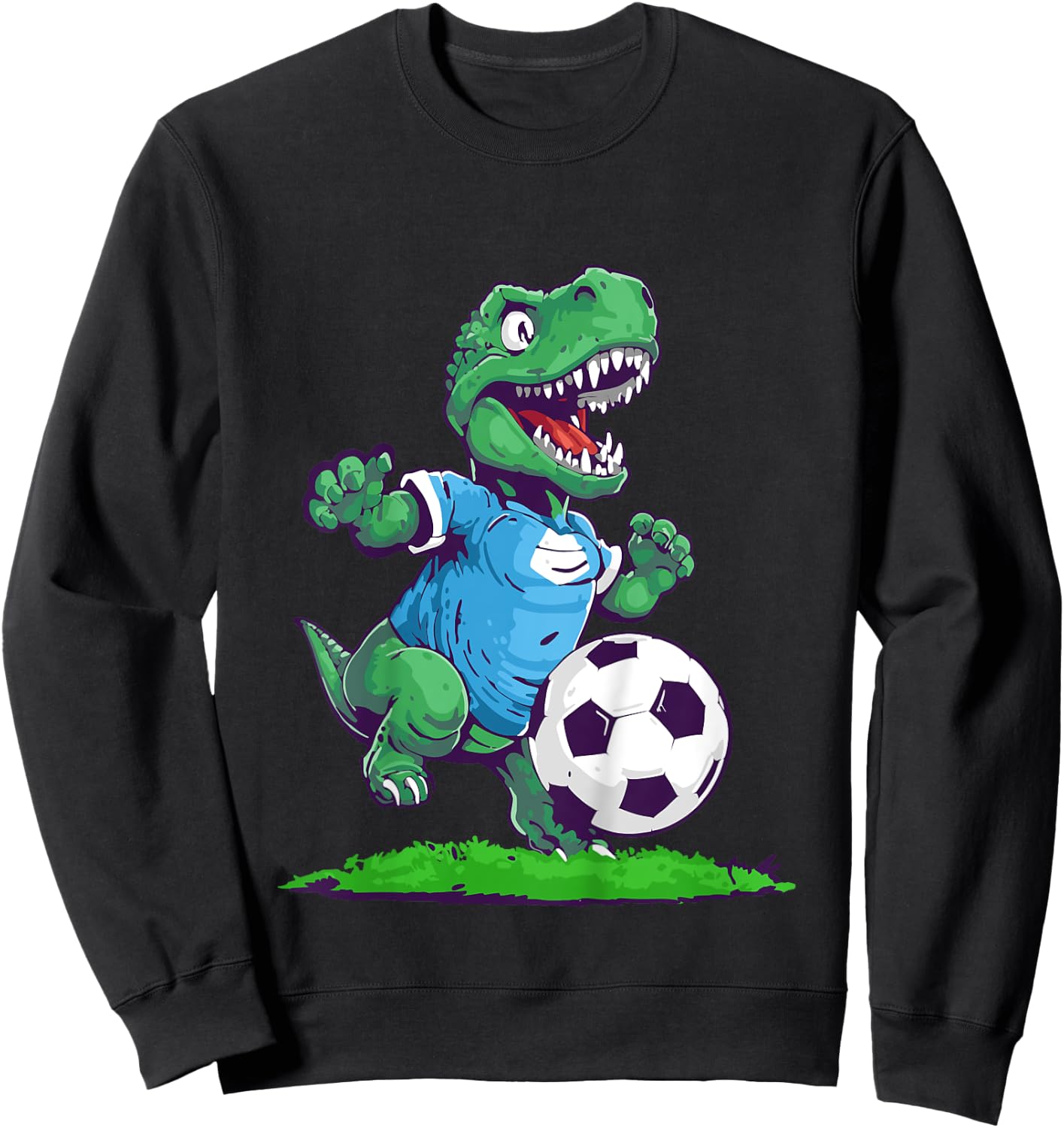Dinosaurier-Fußball, lustiger Dino Sweatshirt - Sweatshirt | Black