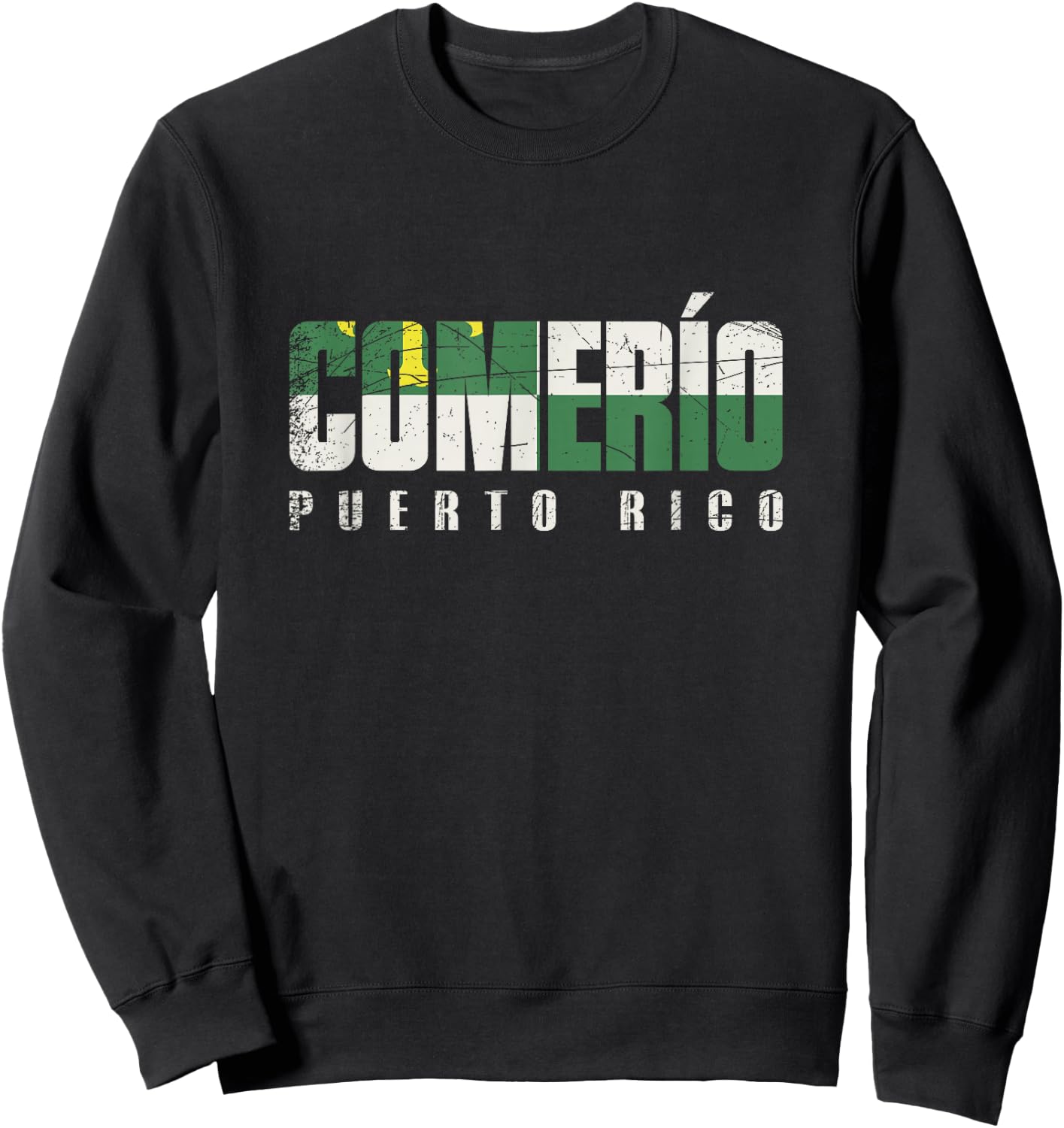 Comerío City in Puerto Rico, Comerío Flag Sweatshirt - Sweatshirt | Black