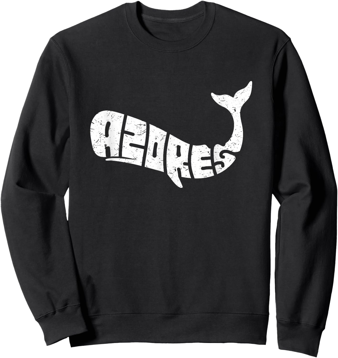 Azores Whale Word Art - Funny Animal Sweatshirt - Sweatshirt | Black