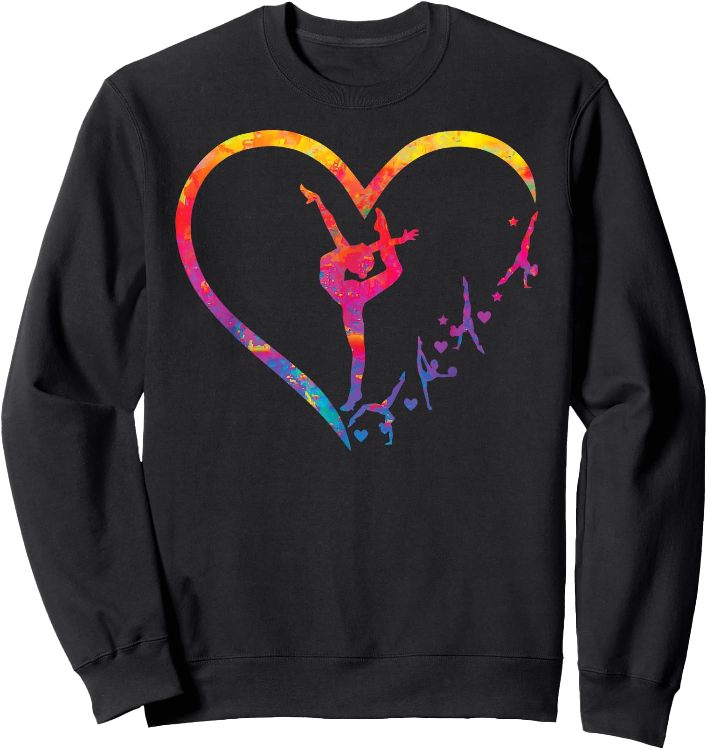 Gymnastics Heart for Gymnastics Girl , Black, S Sweatshirt - Sweatshirt | Black