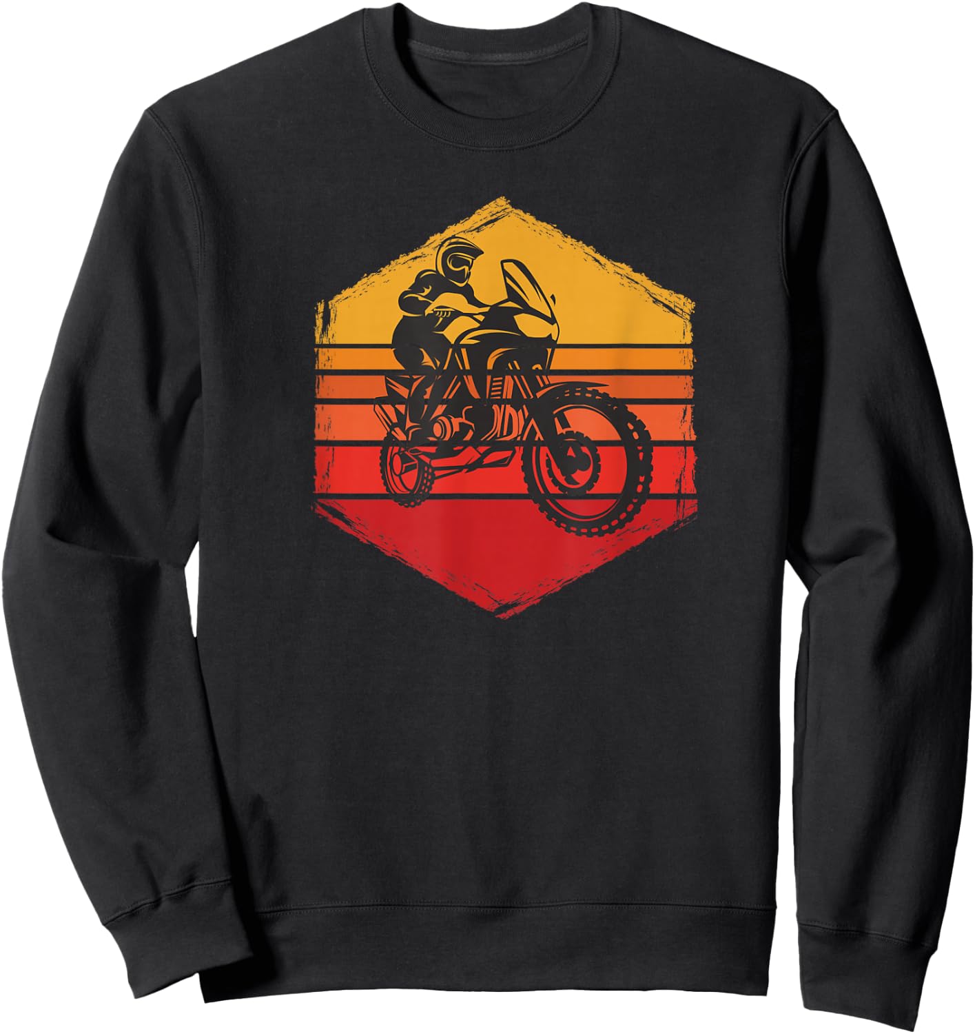 Design Adventure Trail Motorcycle Travel Sweatshirt - Sweatshirt | Black