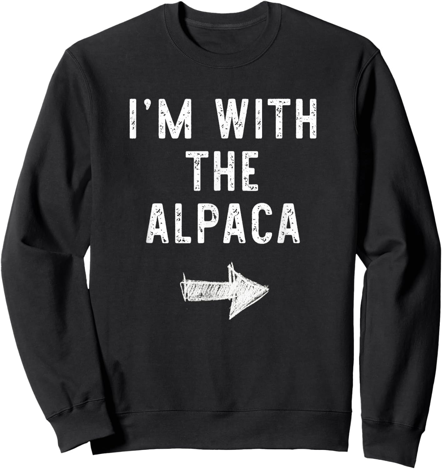 I’m With The Alpaca Funny Halloween Couple Costume Sweatshirt - Sweatshirt | Black