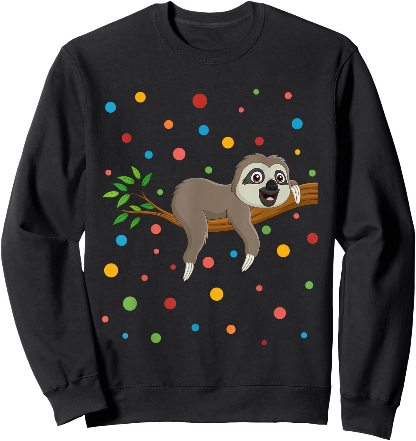 Dot Day Shirt Polka Dots Sloth Kids Boys Girls Youths Sweatshirt - Sweatshirt | Black