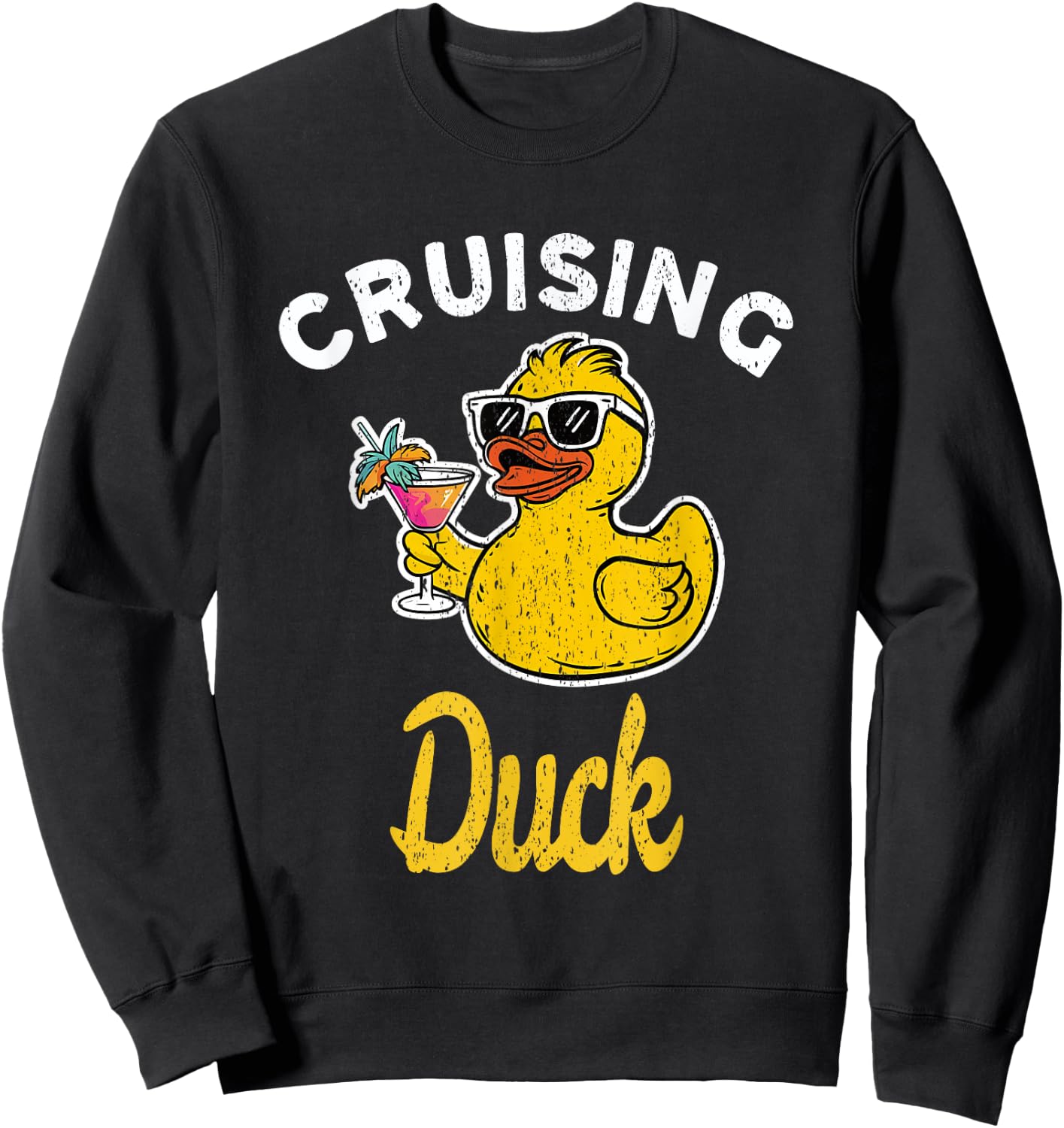 Cruising Duck Duck Cruise Funny Family Cruising Matching Sweatshirt - Sweatshirt | Black